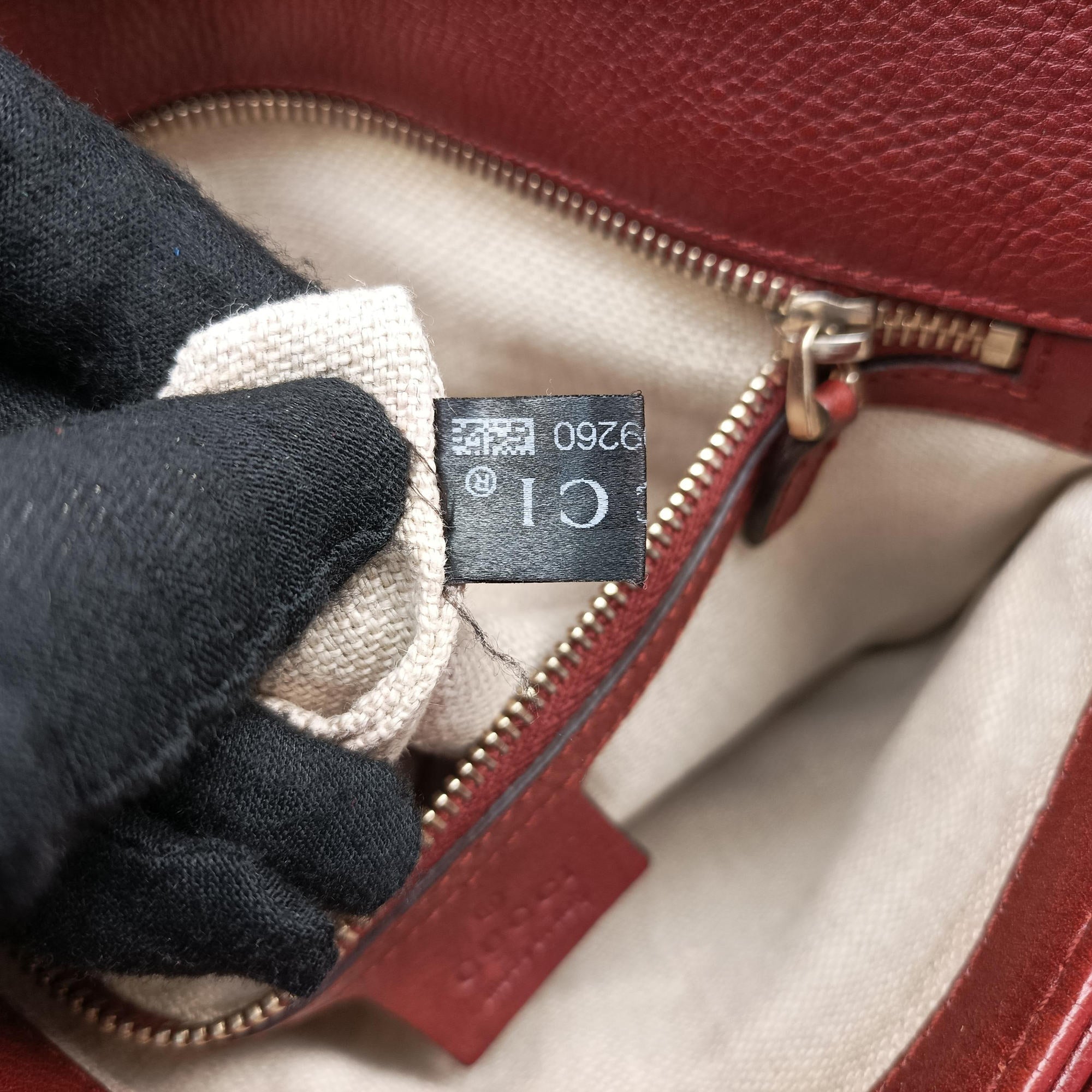 Pre-owned Gucci Marrakech Messenger burgundy Leather 257024 shoulderbag | stylenewstar
