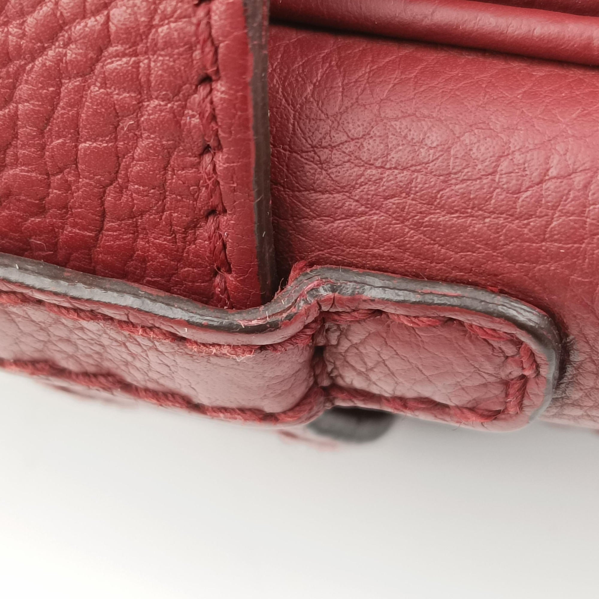 Pre-owned Gucci Marrakech Messenger burgundy Leather 257024 shoulderbag | stylenewstar