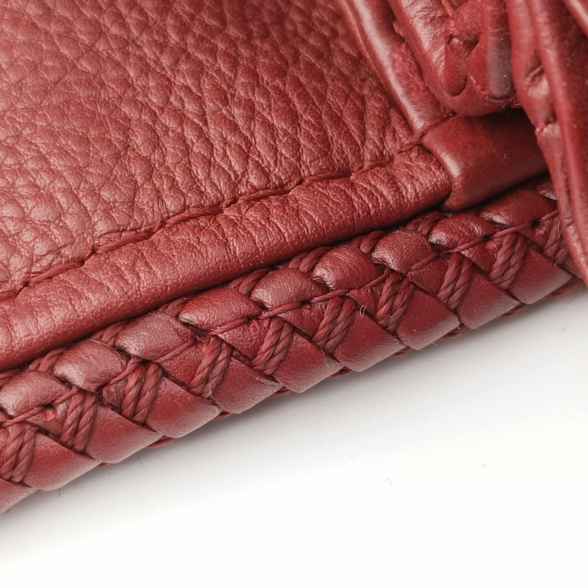 Pre-owned Gucci Marrakech Messenger burgundy Leather 257024 shoulderbag | stylenewstar