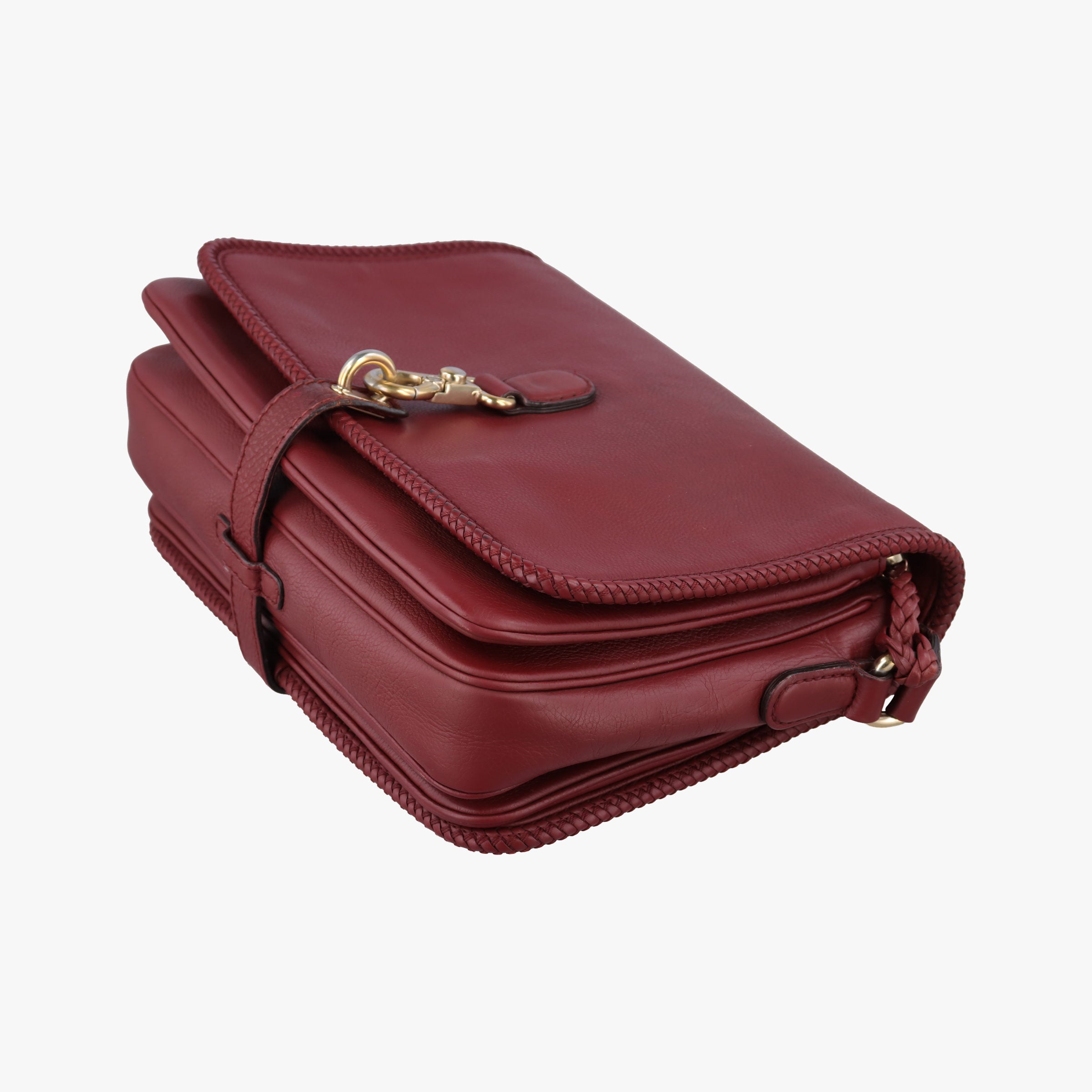 Pre-owned Gucci Marrakech Messenger burgundy Leather 257024 shoulderbag | stylenewstar