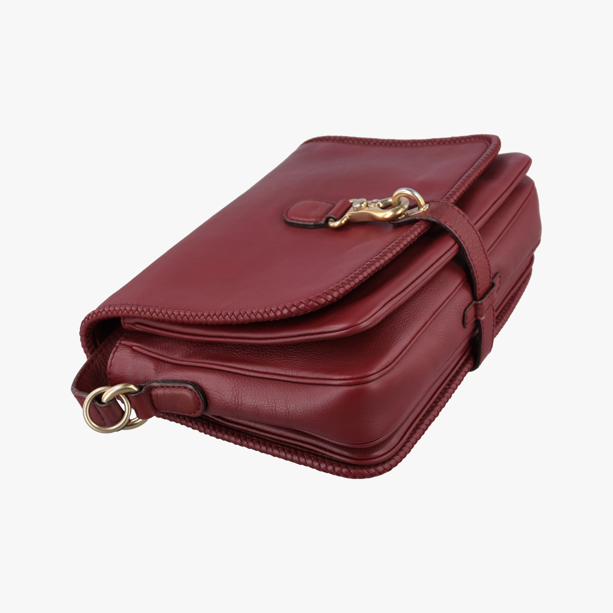 Pre-owned Gucci Marrakech Messenger burgundy Leather 257024 shoulderbag | stylenewstar