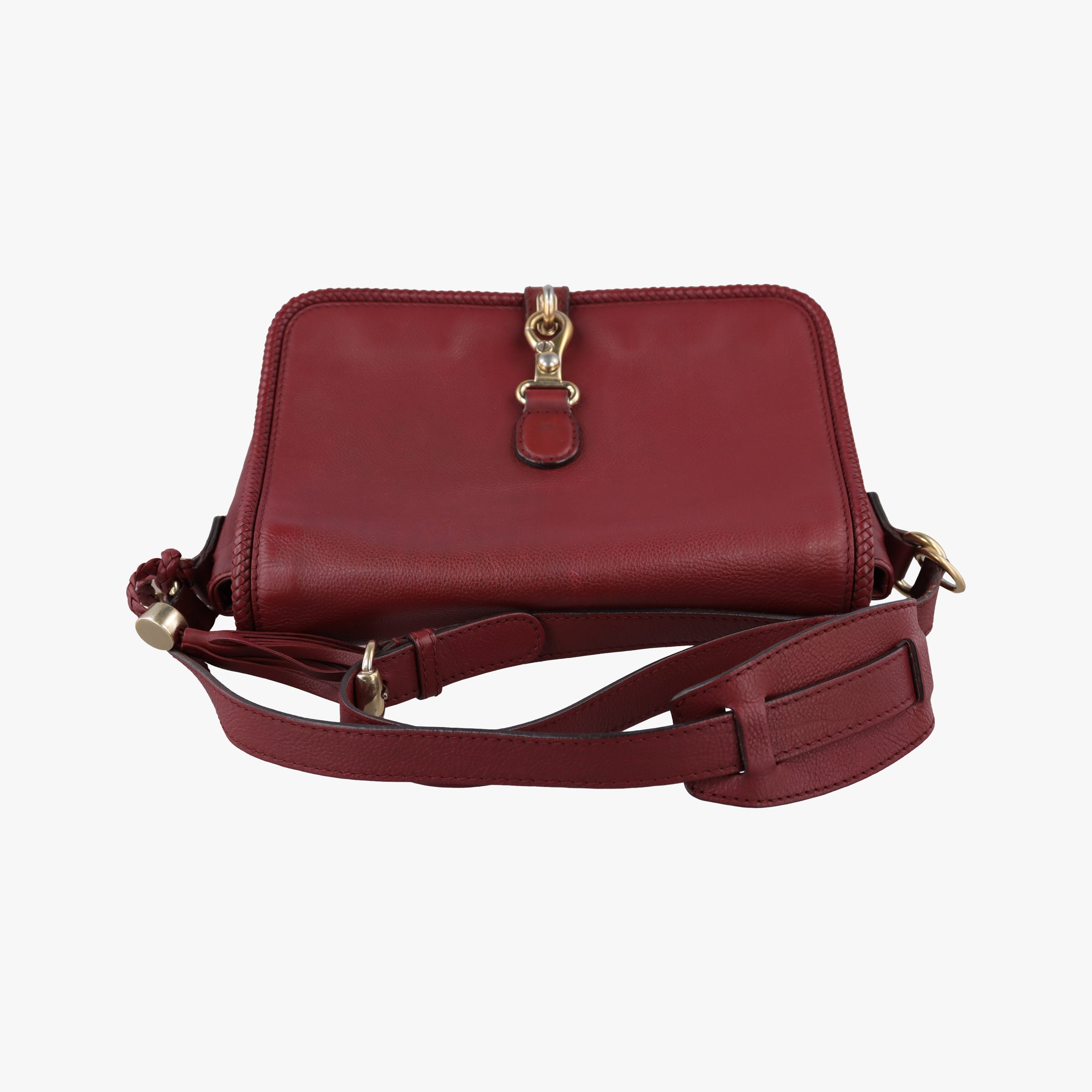 Pre-owned Gucci Marrakech Messenger burgundy Leather 257024 shoulderbag | stylenewstar