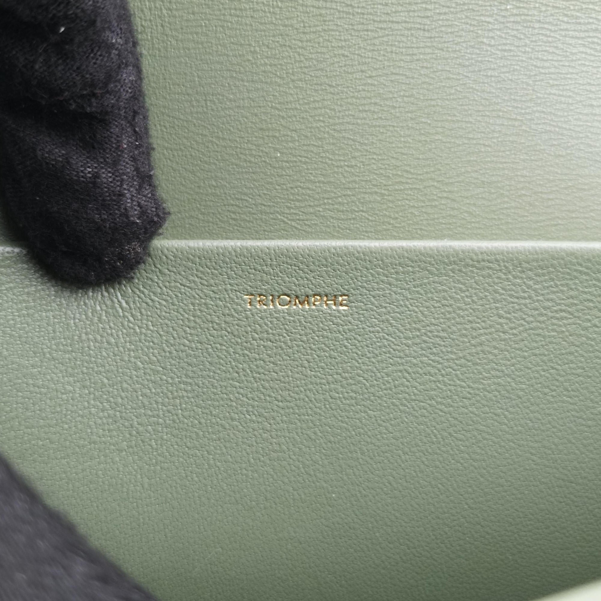 Pre-owned Celine Claude Triomphe Green Leather  shoulderbag | stylenewstar