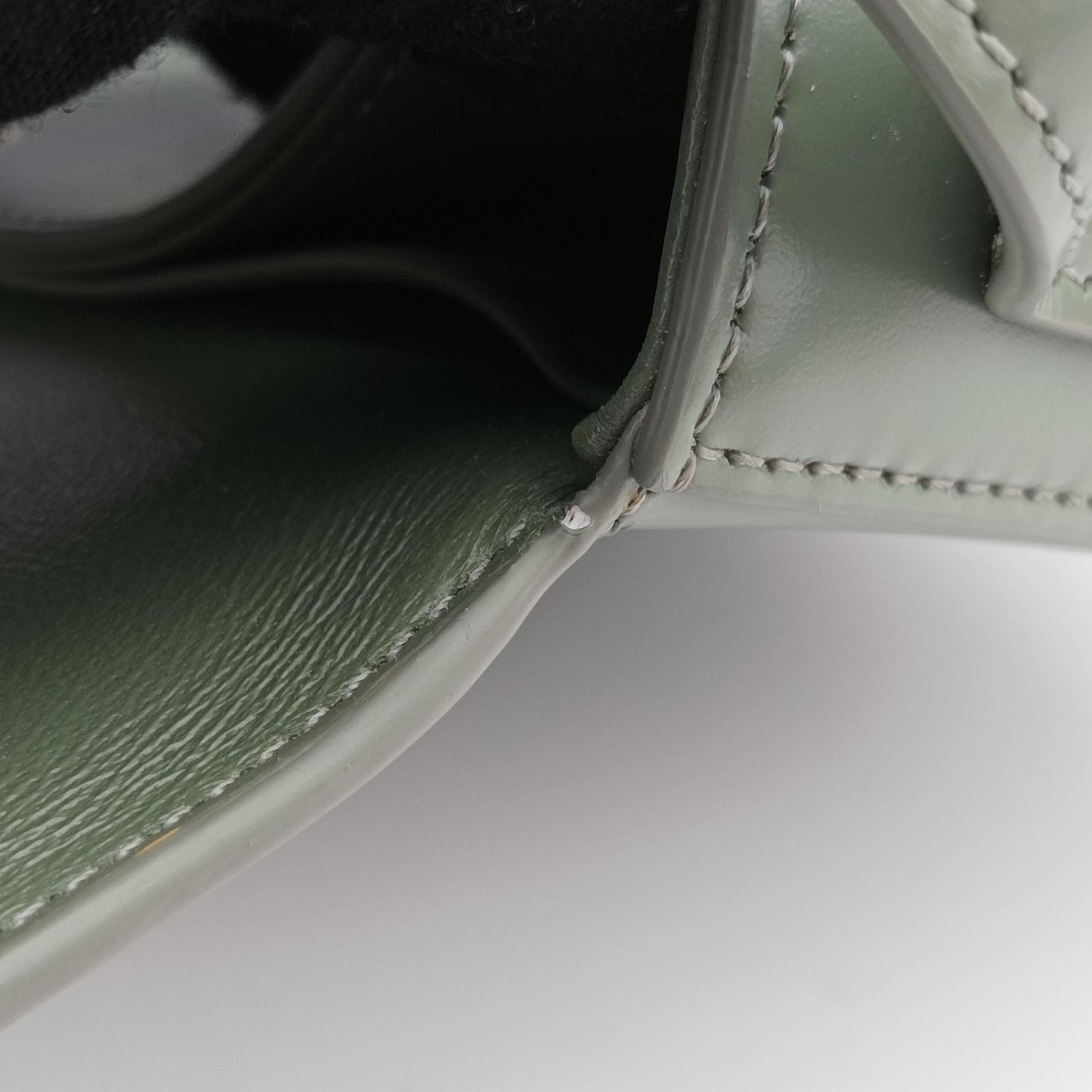 Pre-owned Celine Claude Triomphe Green Leather  shoulderbag | stylenewstar