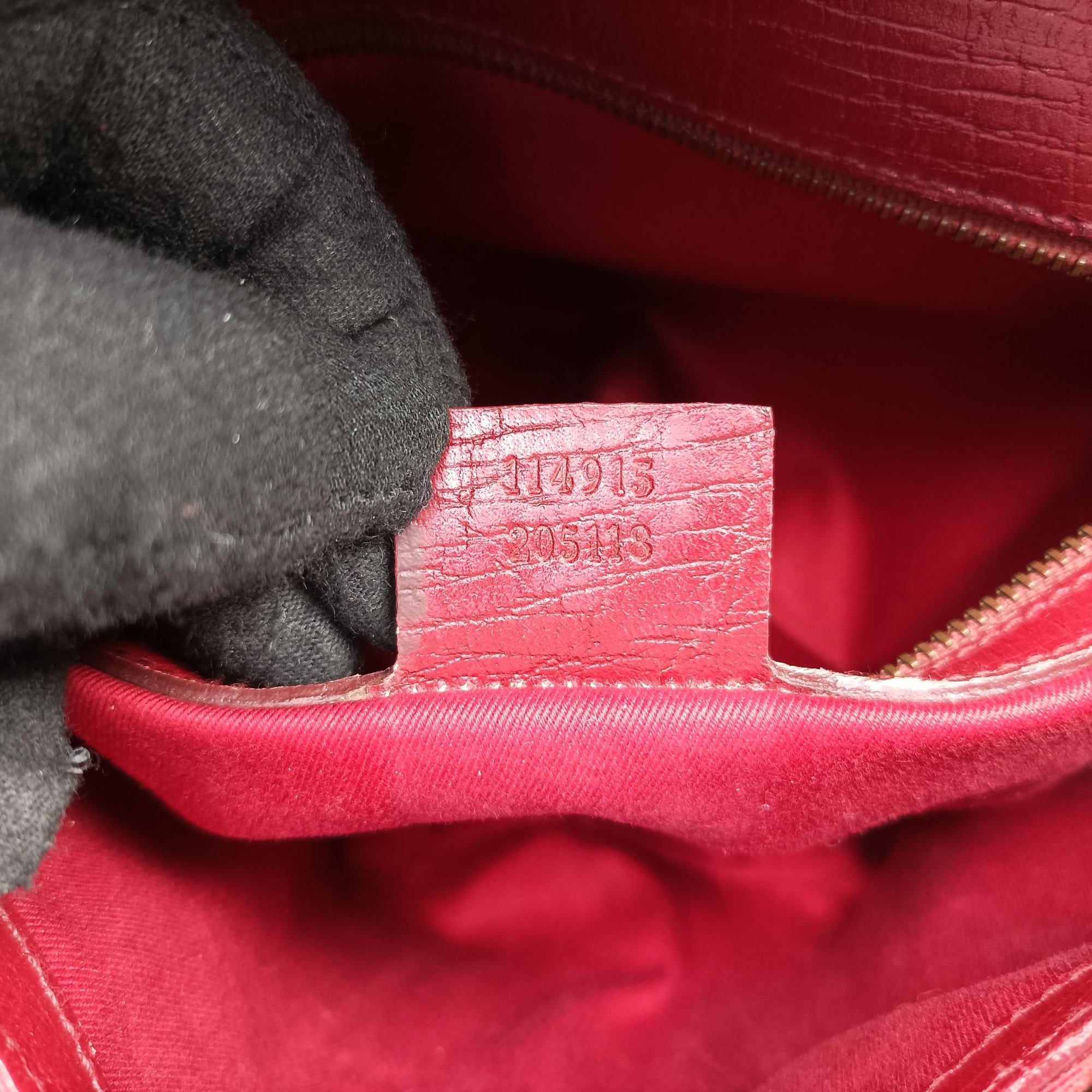 Pre-owned Gucci Horsebit Red canvas×Leather 114915 handbag | stylenewstar