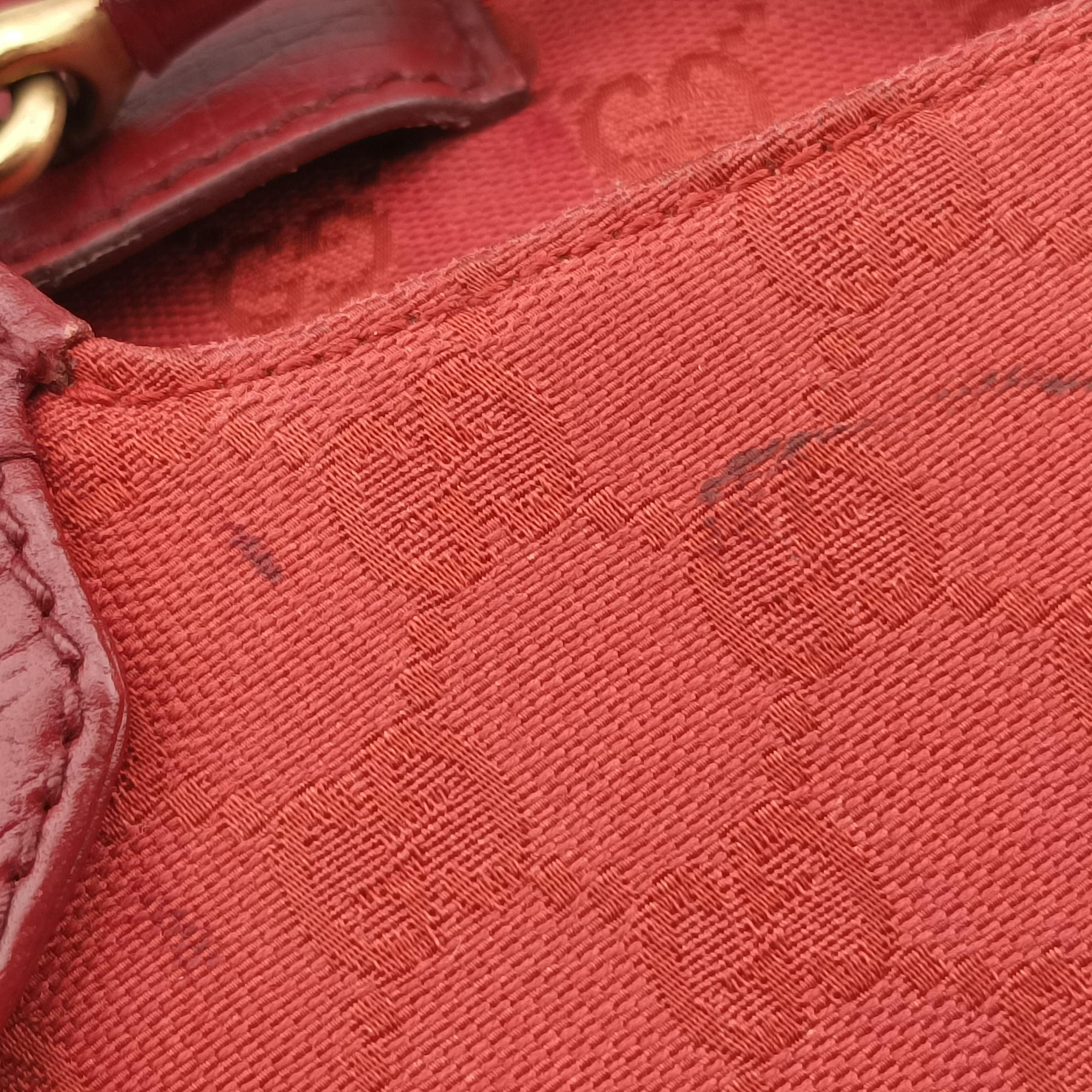 Pre-owned Gucci Horsebit Red canvas×Leather 114915 handbag | stylenewstar