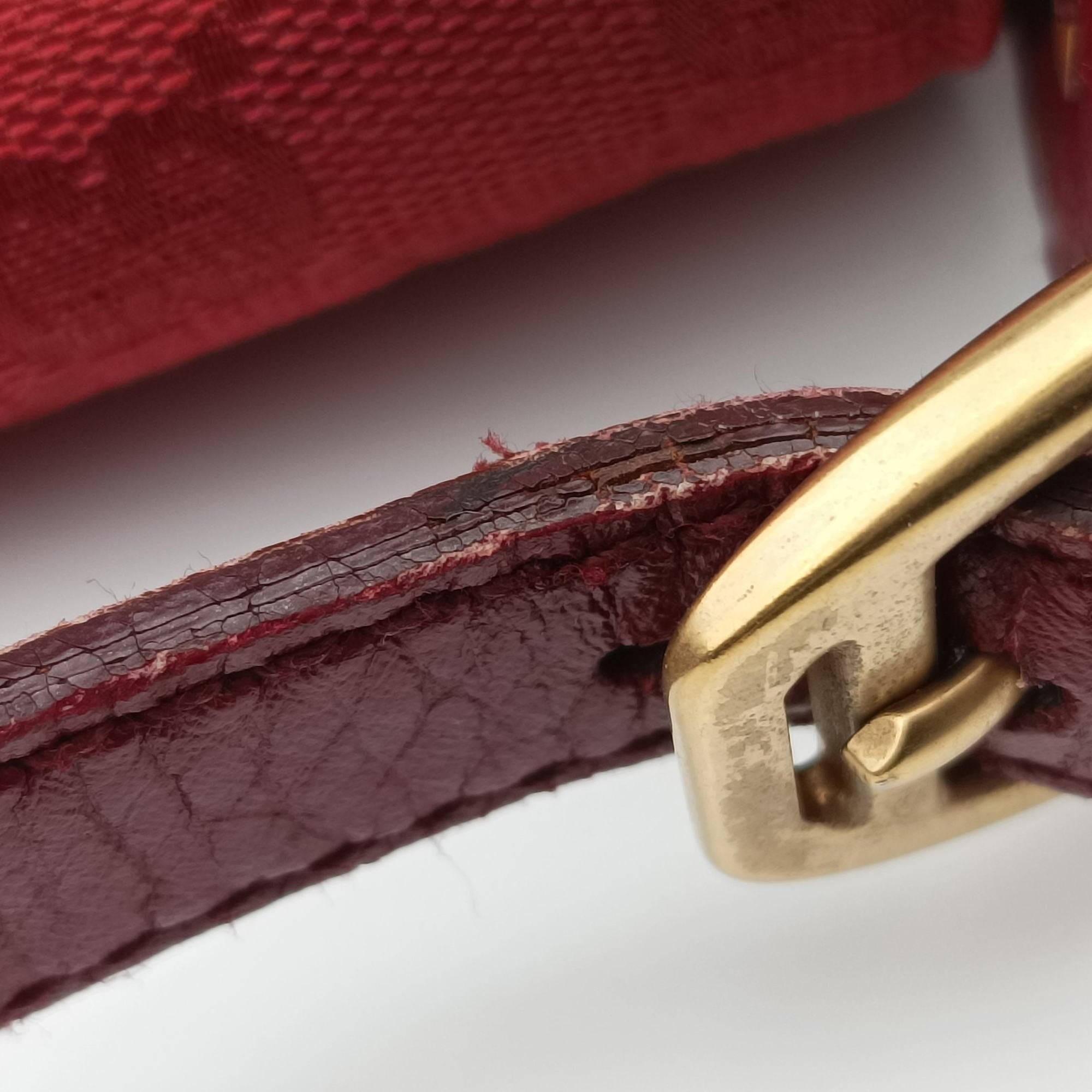 Pre-owned Gucci Horsebit Red canvas×Leather 114915 handbag | stylenewstar