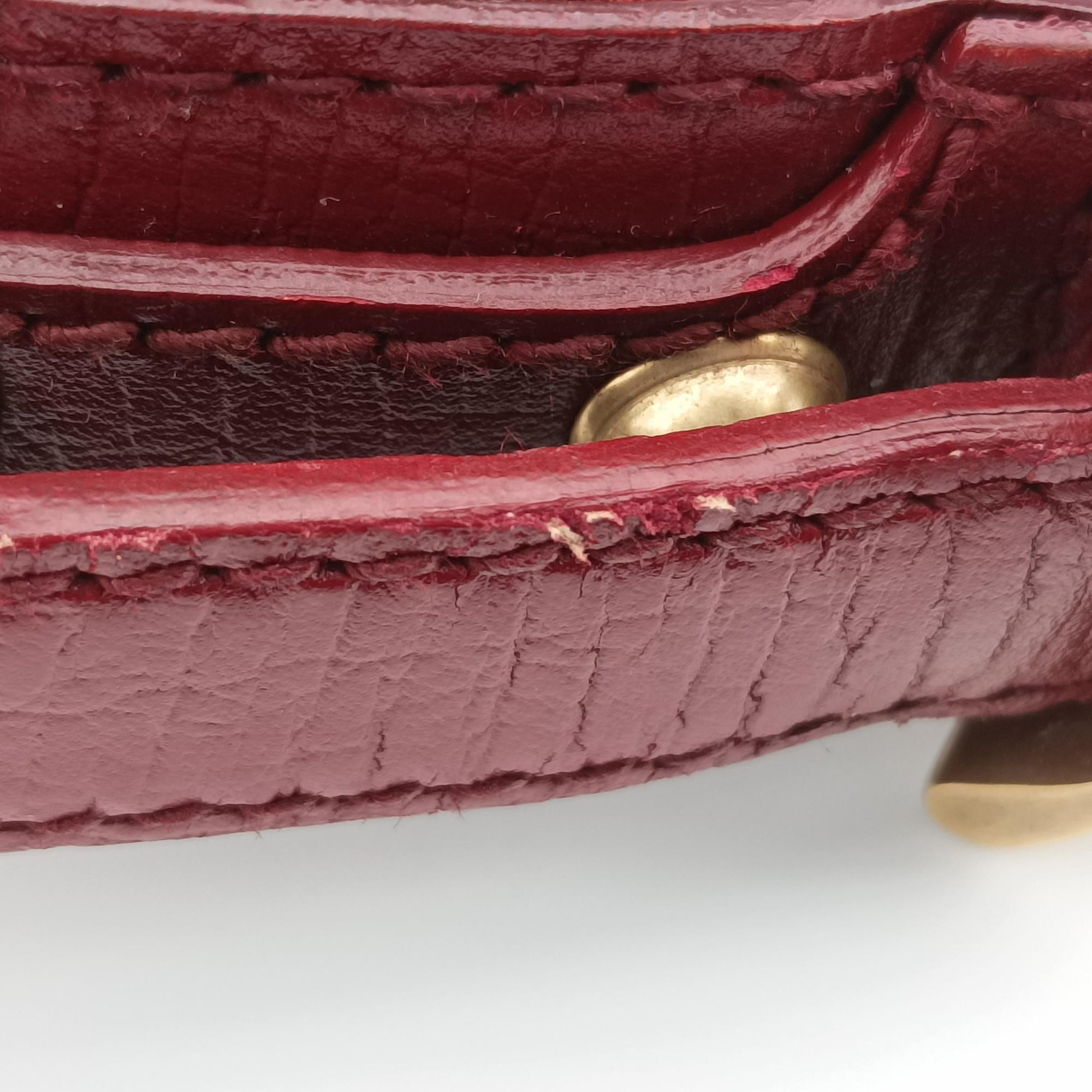 Pre-owned Gucci Horsebit Red canvas×Leather 114915 handbag | stylenewstar