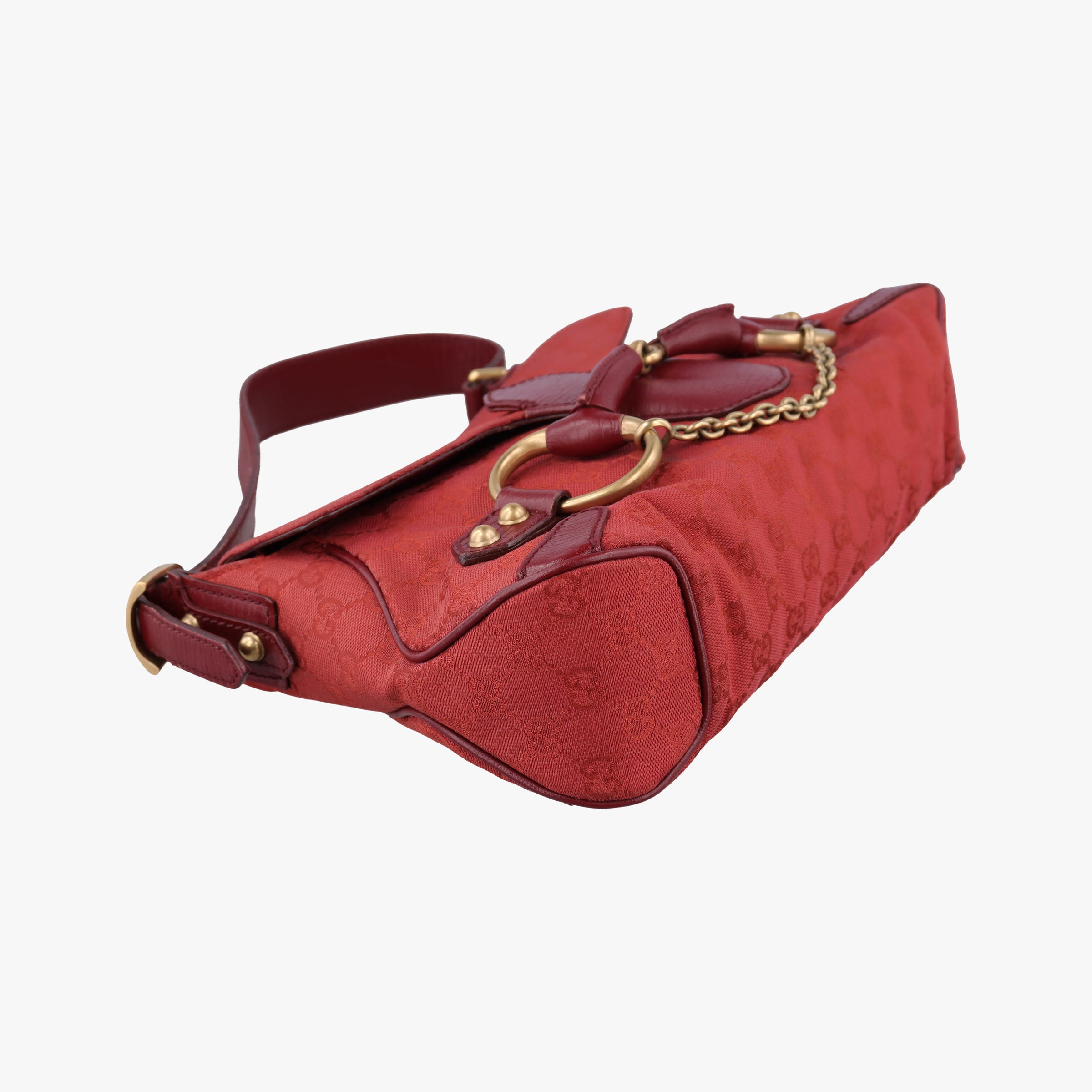 Pre-owned Gucci Horsebit Red canvas×Leather 114915 handbag | stylenewstar