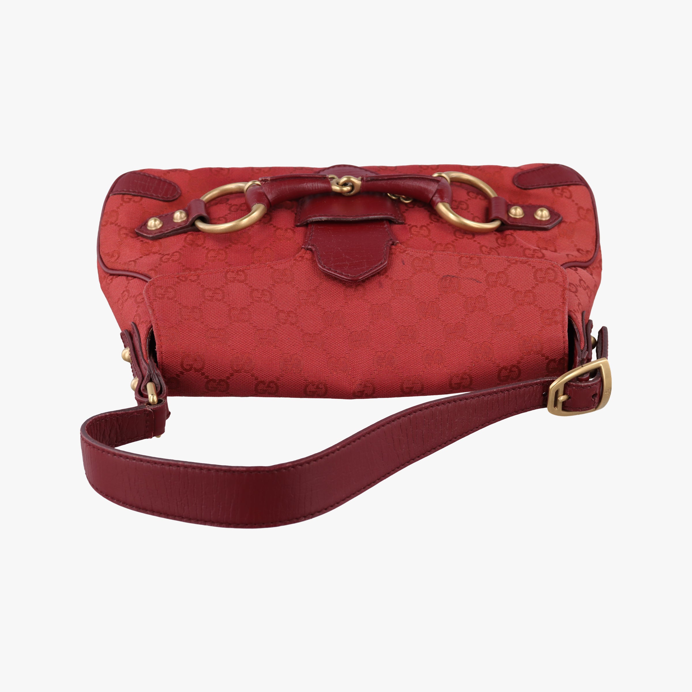 Pre-owned Gucci Horsebit Red canvas×Leather 114915 handbag | stylenewstar