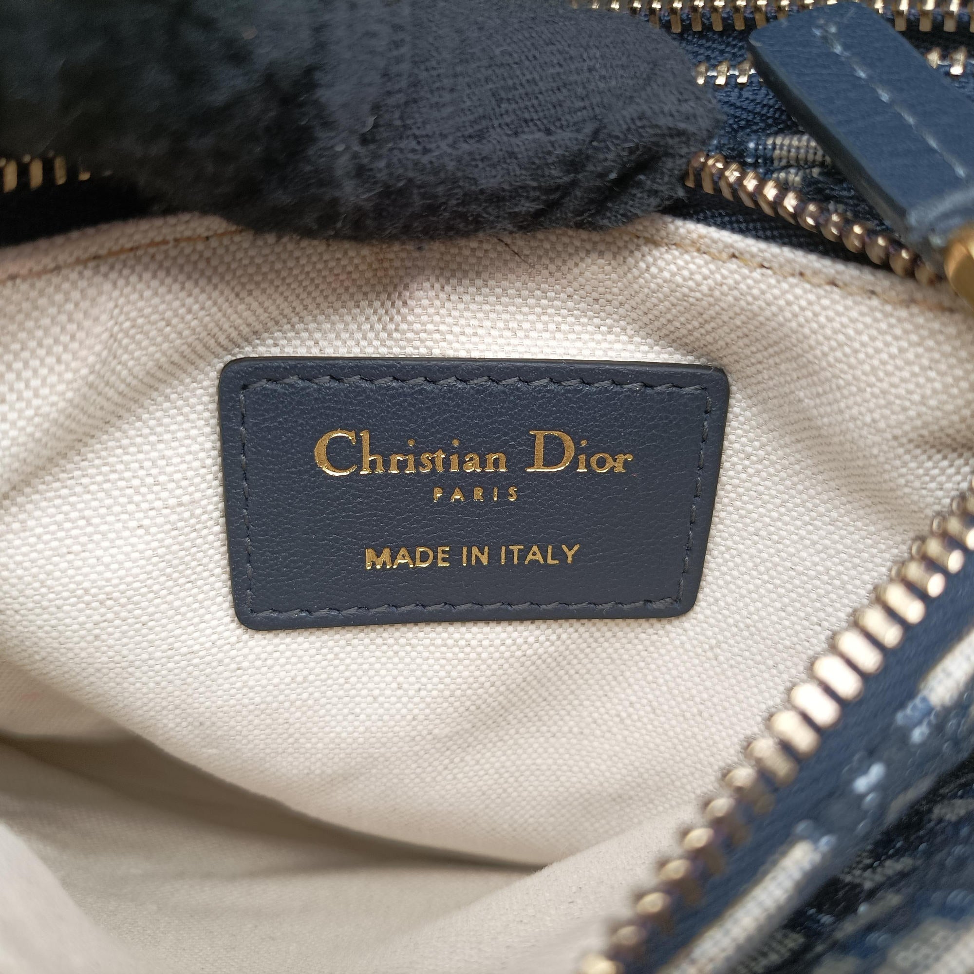 Pre-owned Christian Dior Saddle Navy×Gray Jacquard  shoulderbag | stylenewstar