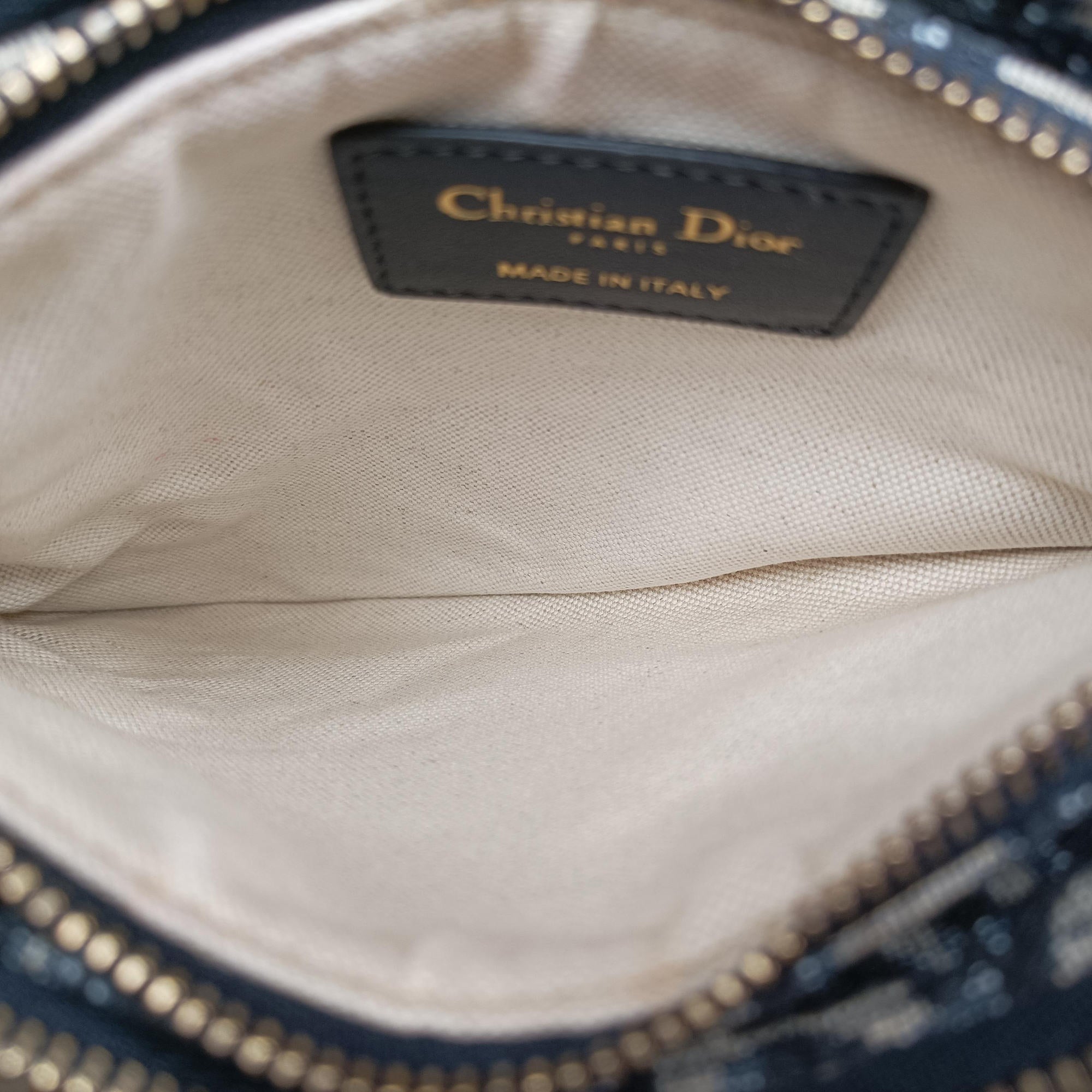 Pre-owned Christian Dior Saddle Navy×Gray Jacquard  shoulderbag | stylenewstar