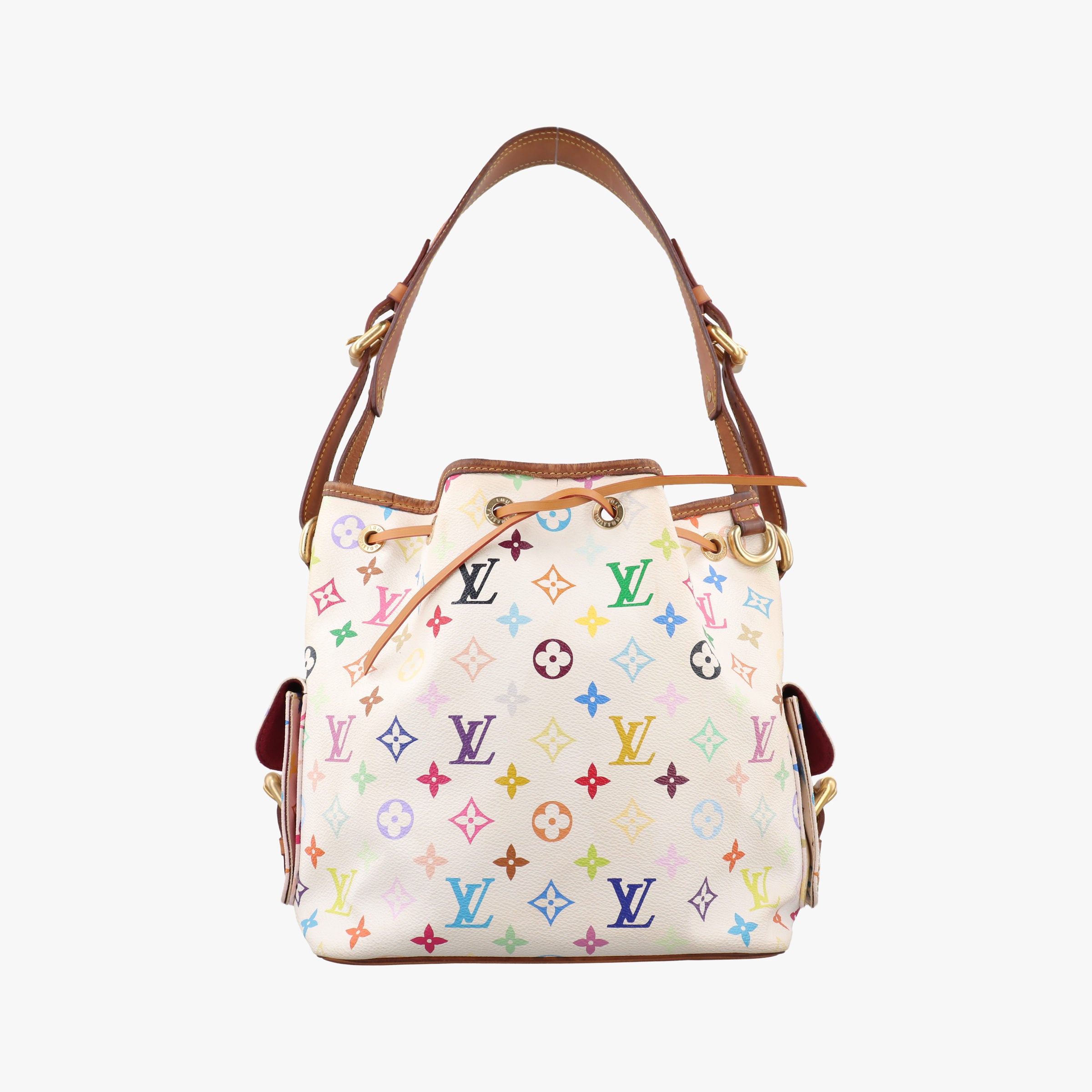 Pre-owned Louis Vuitton Petit NOe white Monogram Multicolor M42229 shoulderbag | stylenewstar