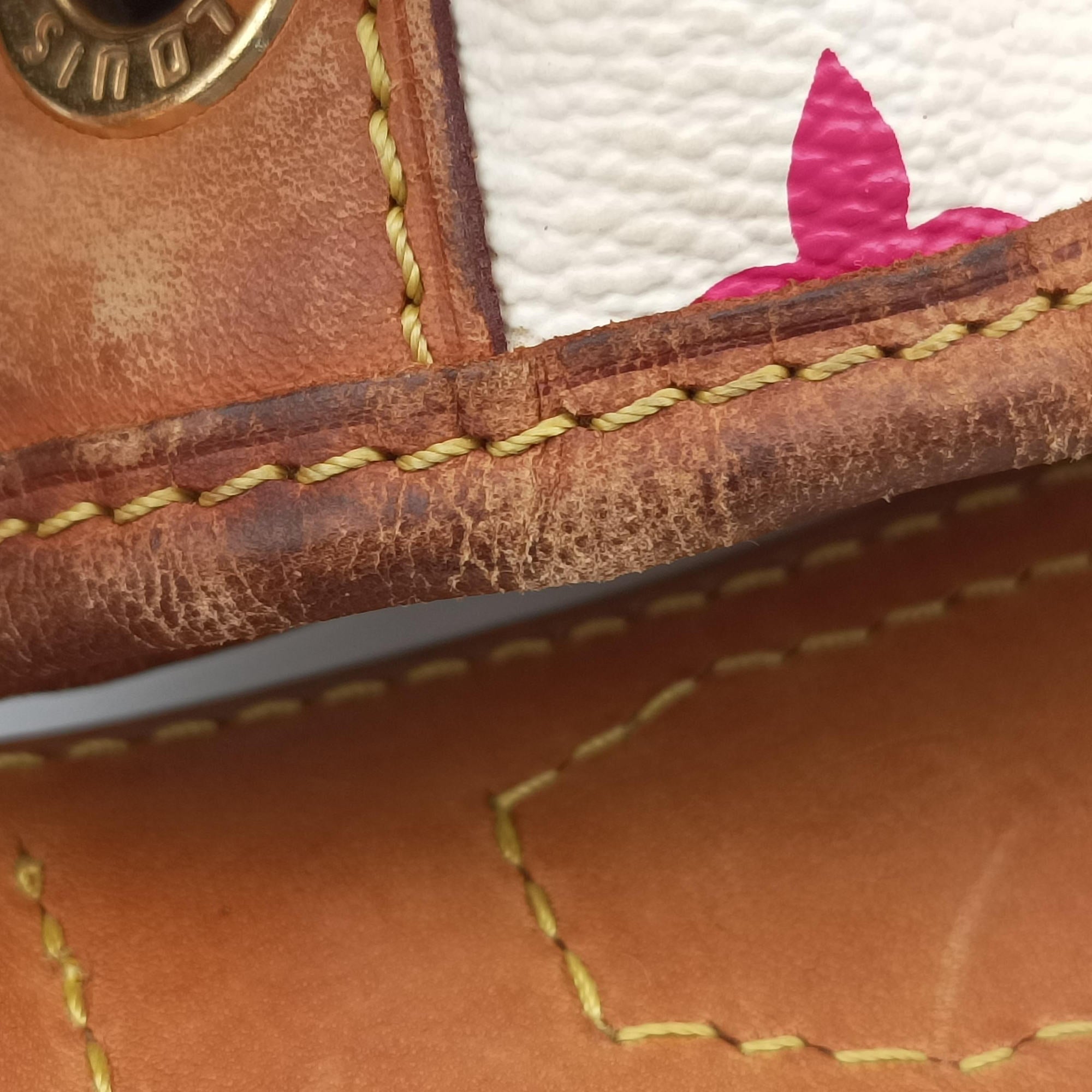 Pre-owned Louis Vuitton Petit NOe white Monogram Multicolor M42229 shoulderbag | stylenewstar
