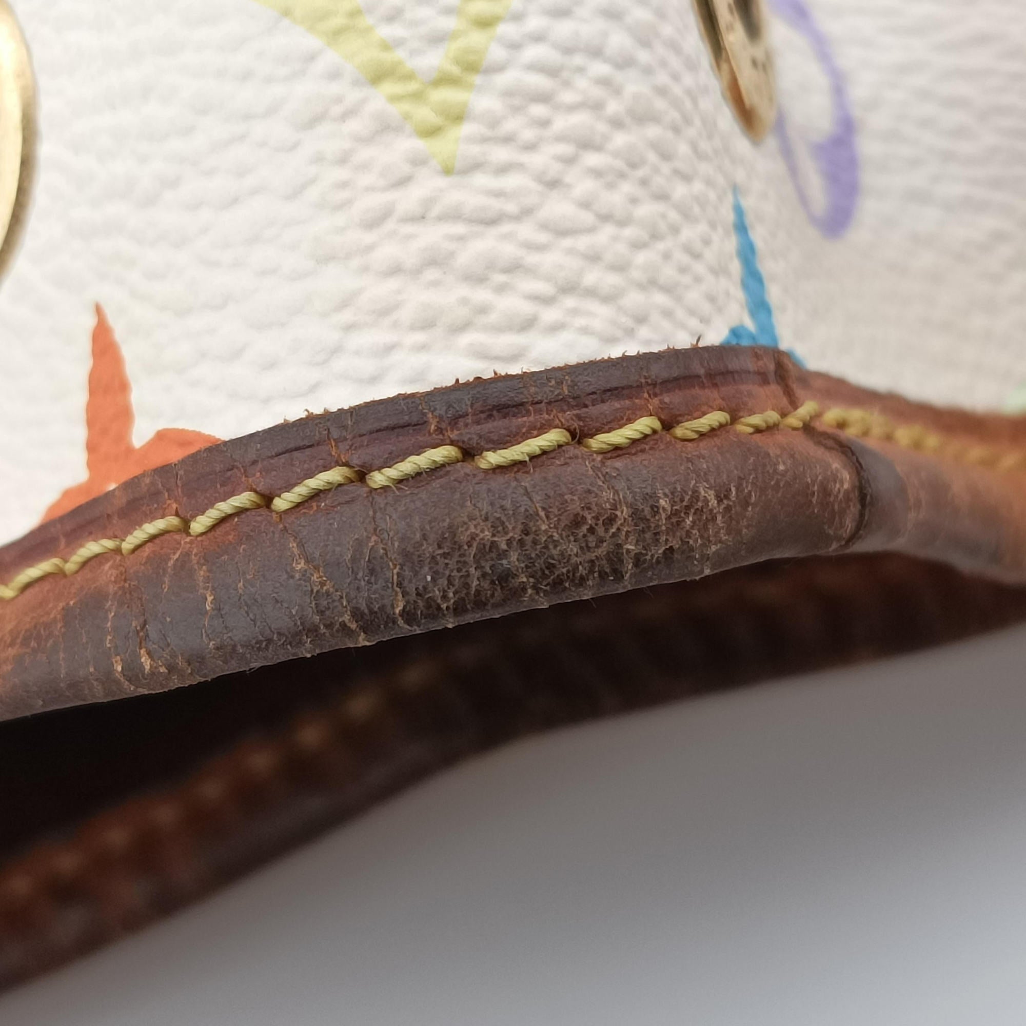 Pre-owned Louis Vuitton Petit NOe white Monogram Multicolor M42229 shoulderbag | stylenewstar