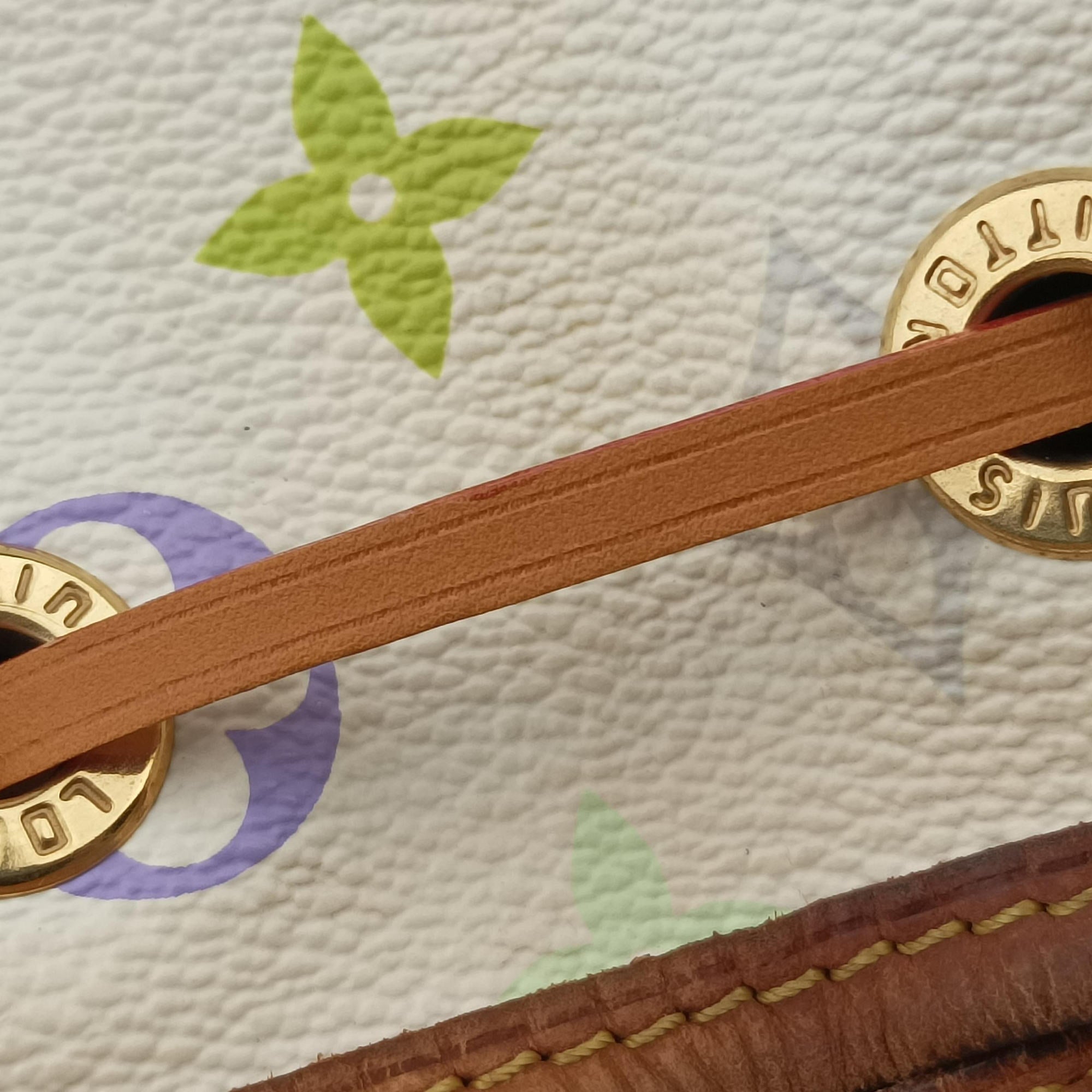 Pre-owned Louis Vuitton Petit NOe white Monogram Multicolor M42229 shoulderbag | stylenewstar