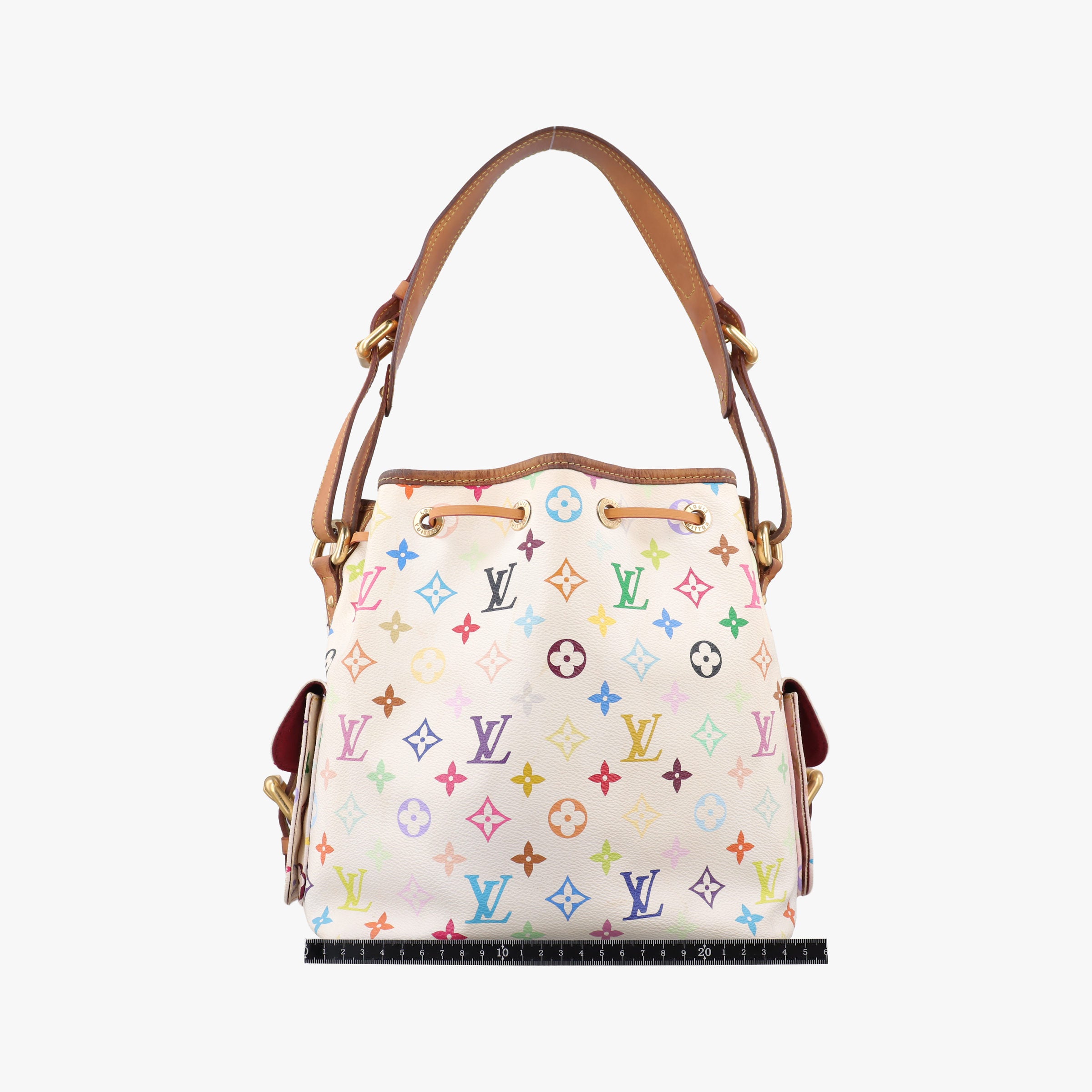 Pre-owned Louis Vuitton Petit NOe white Monogram Multicolor M42229 shoulderbag | stylenewstar