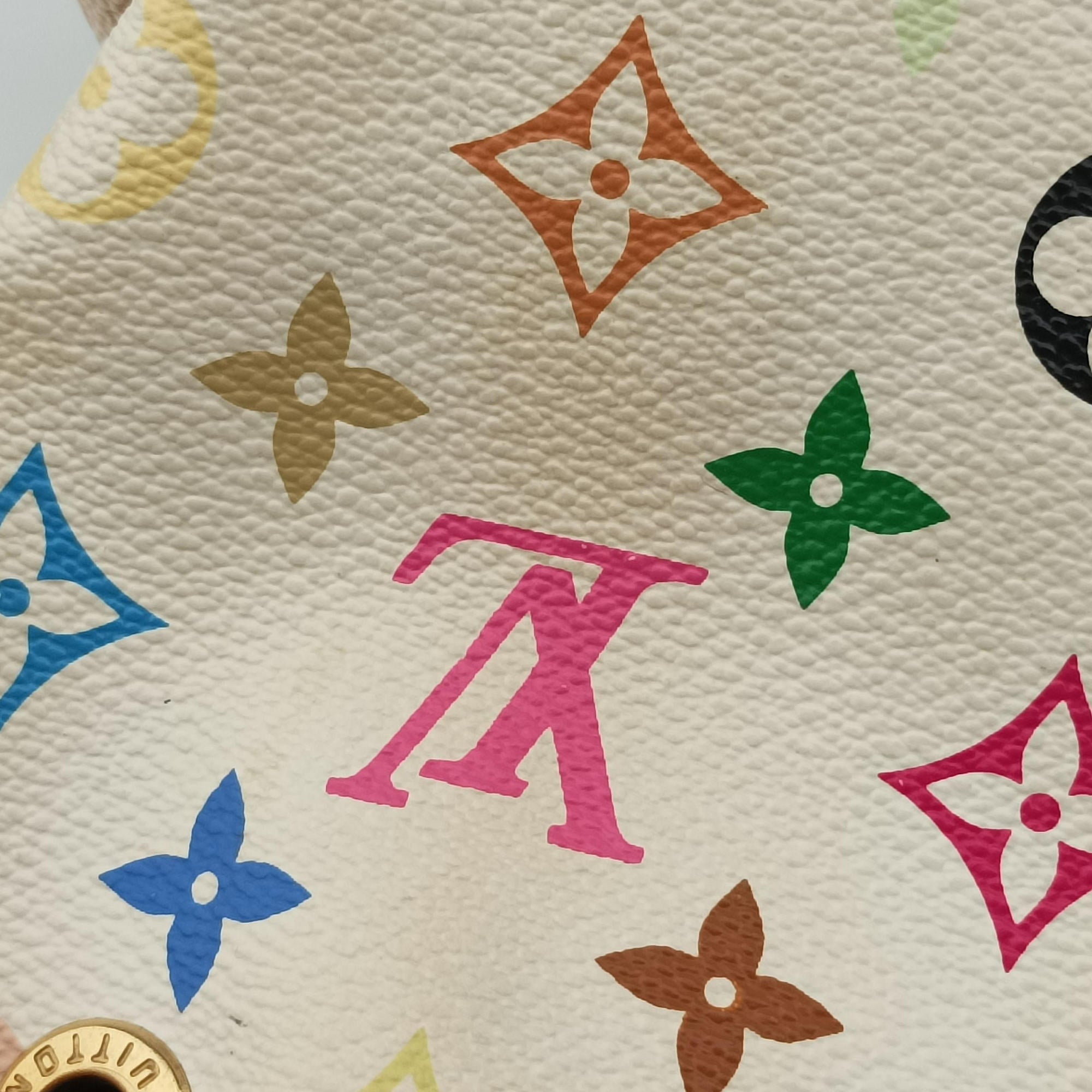 Pre-owned Louis Vuitton Petit NOe white Monogram Multicolor M42229 shoulderbag | stylenewstar