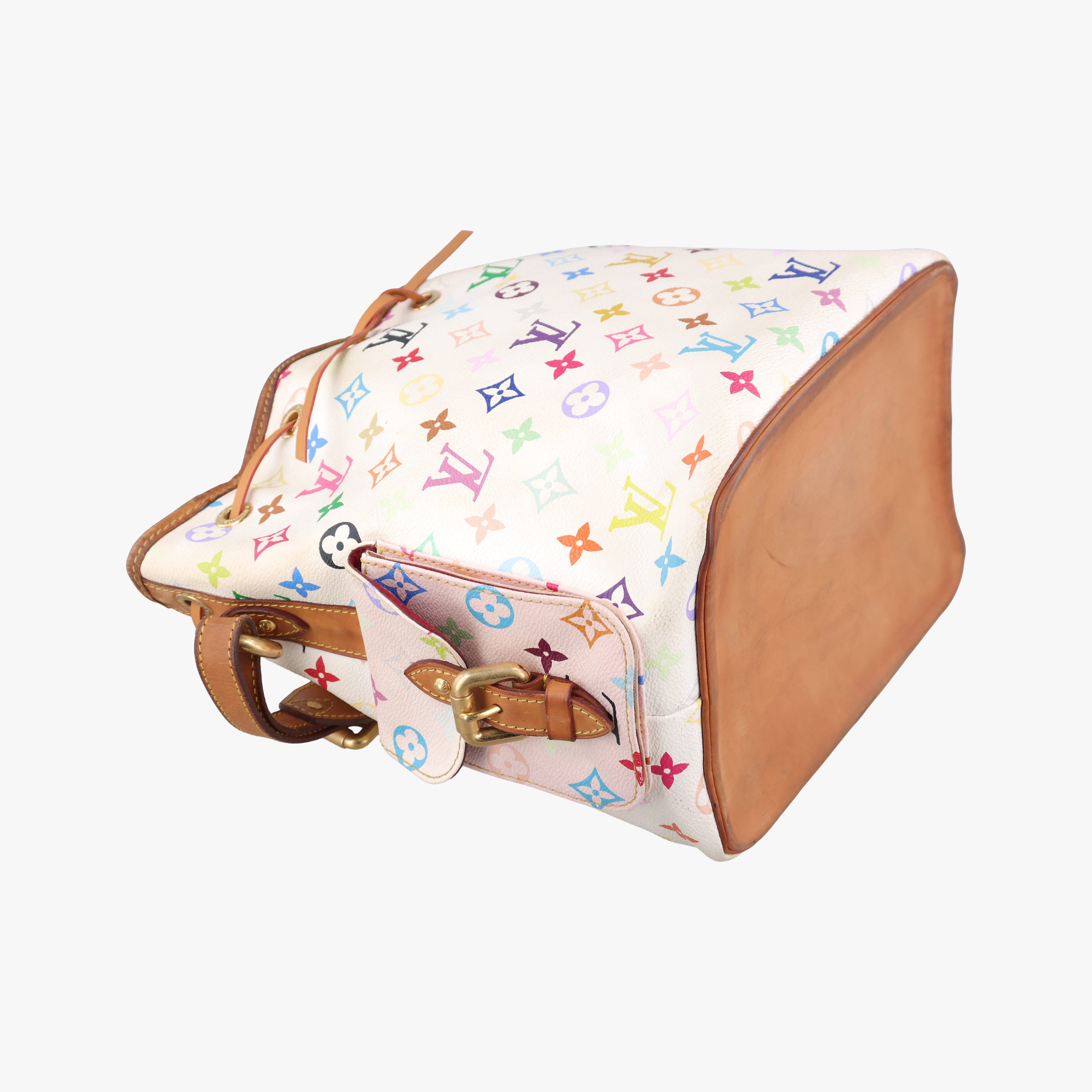 Pre-owned Louis Vuitton Petit NOe white Monogram Multicolor M42229 shoulderbag | stylenewstar