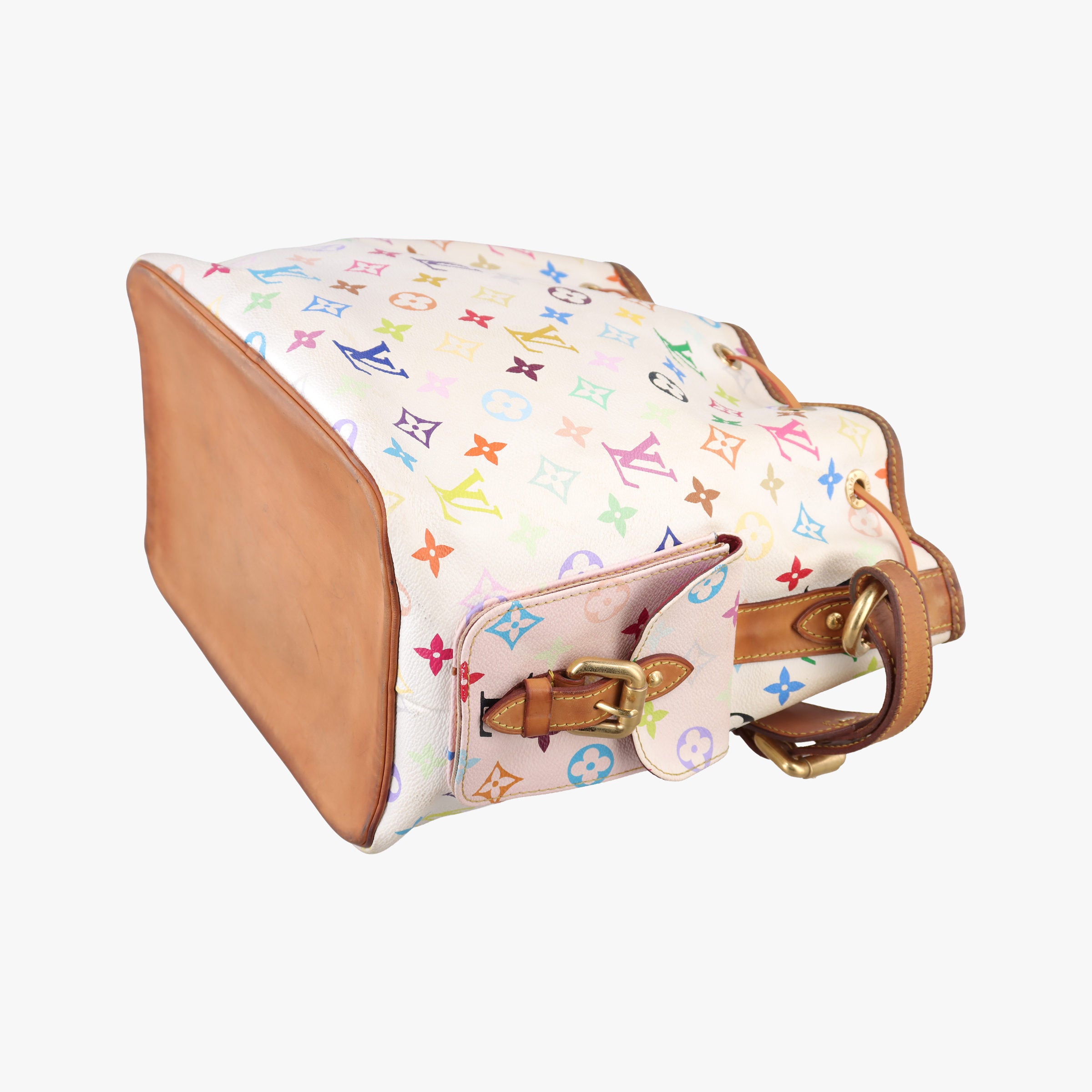 Pre-owned Louis Vuitton Petit NOe white Monogram Multicolor M42229 shoulderbag | stylenewstar