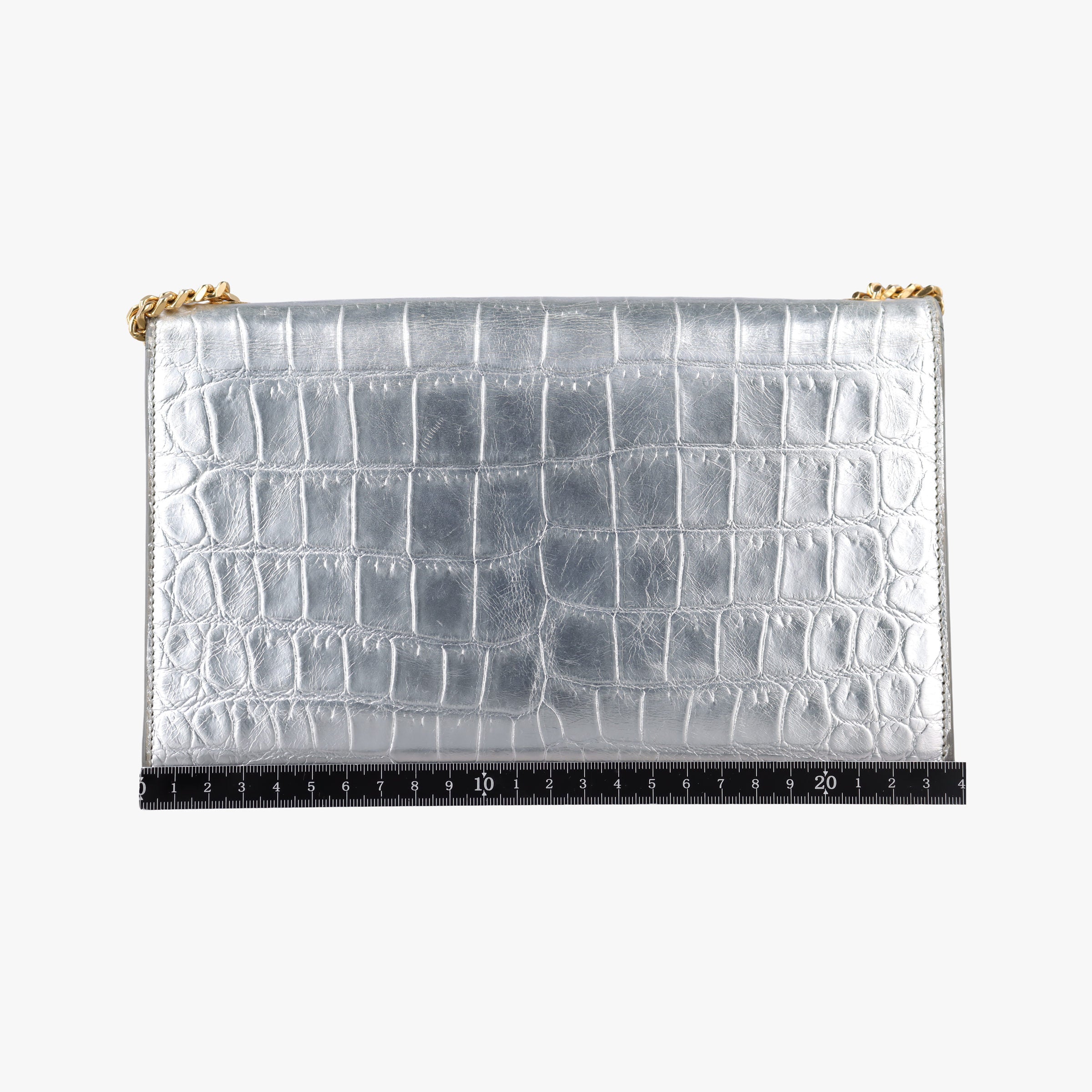Pre-owned Yves Saint Laurent KATE Silver Leather 364021 shoulderbag | stylenewstar