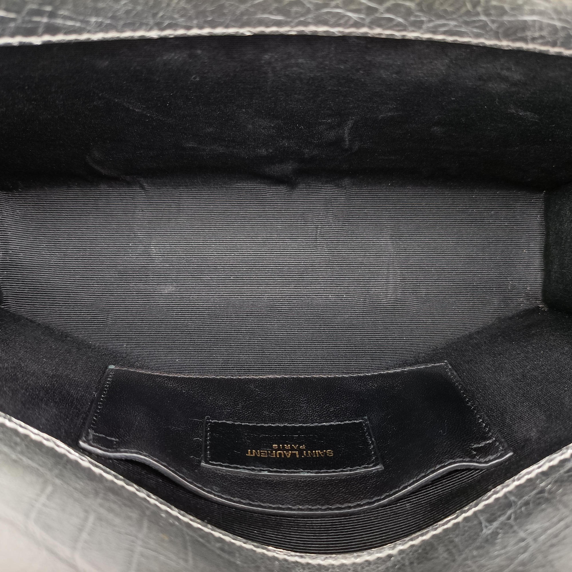 Pre-owned Yves Saint Laurent KATE Silver Leather 364021 shoulderbag | stylenewstar