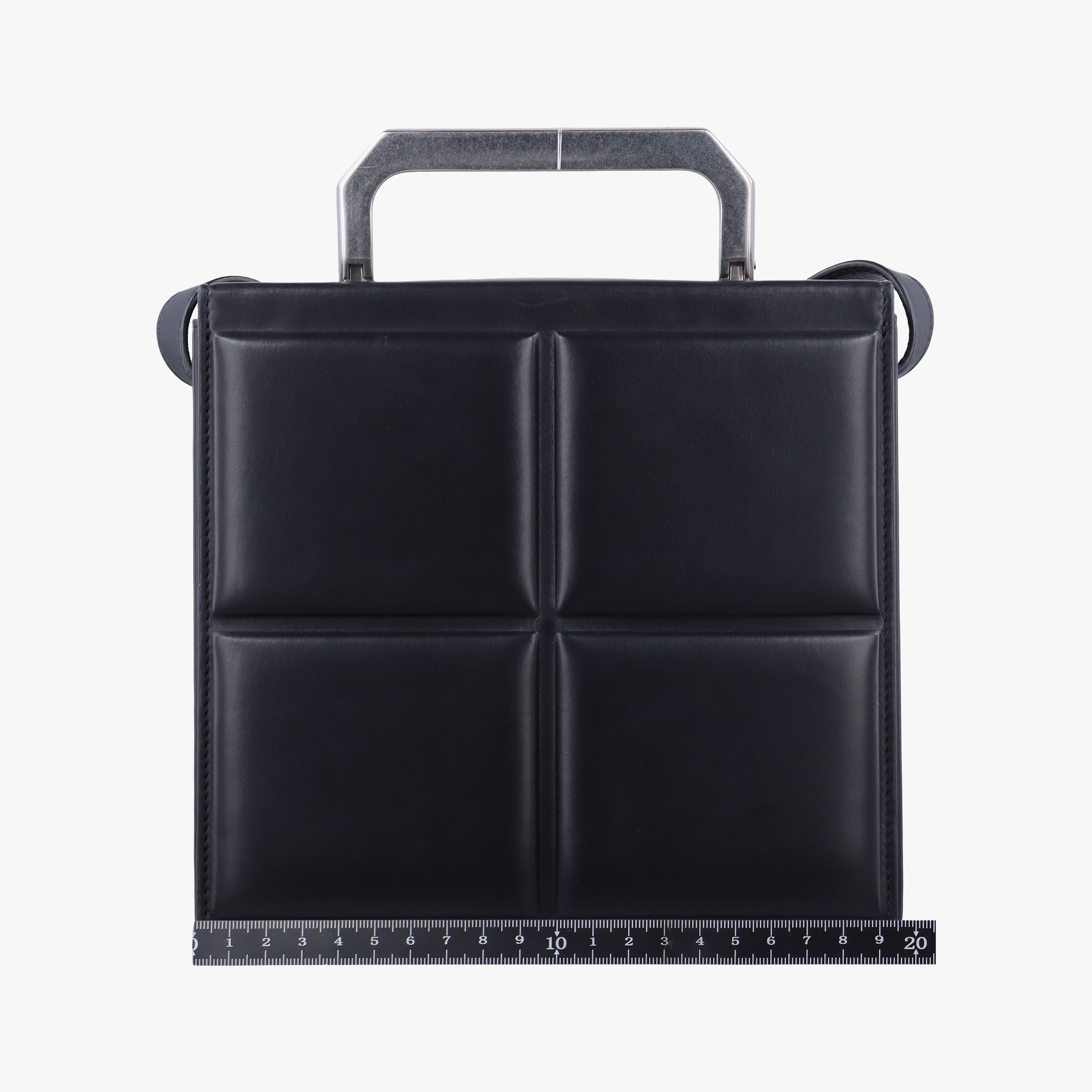 Pre-owned Bottega Veneta Padded Messenger Mini Trunk Black lambskin  shoulderbag | stylenewstar