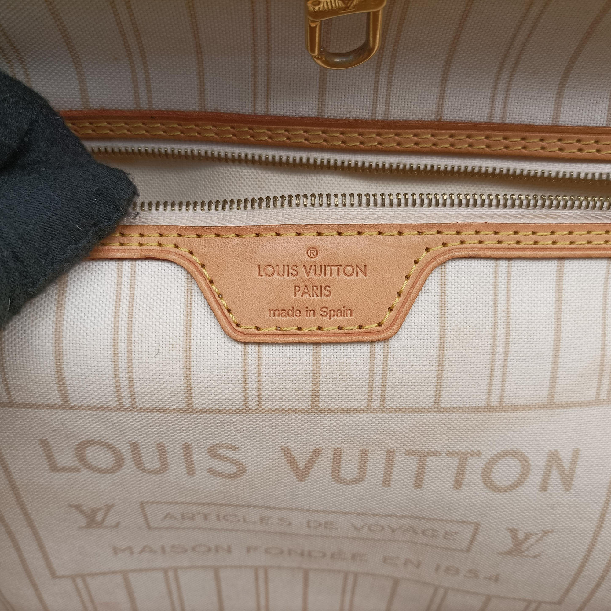 Pre-owned Louis Vuitton Neverfull MM Azur Damier Canvas N51107 shoulderbag | stylenewstar