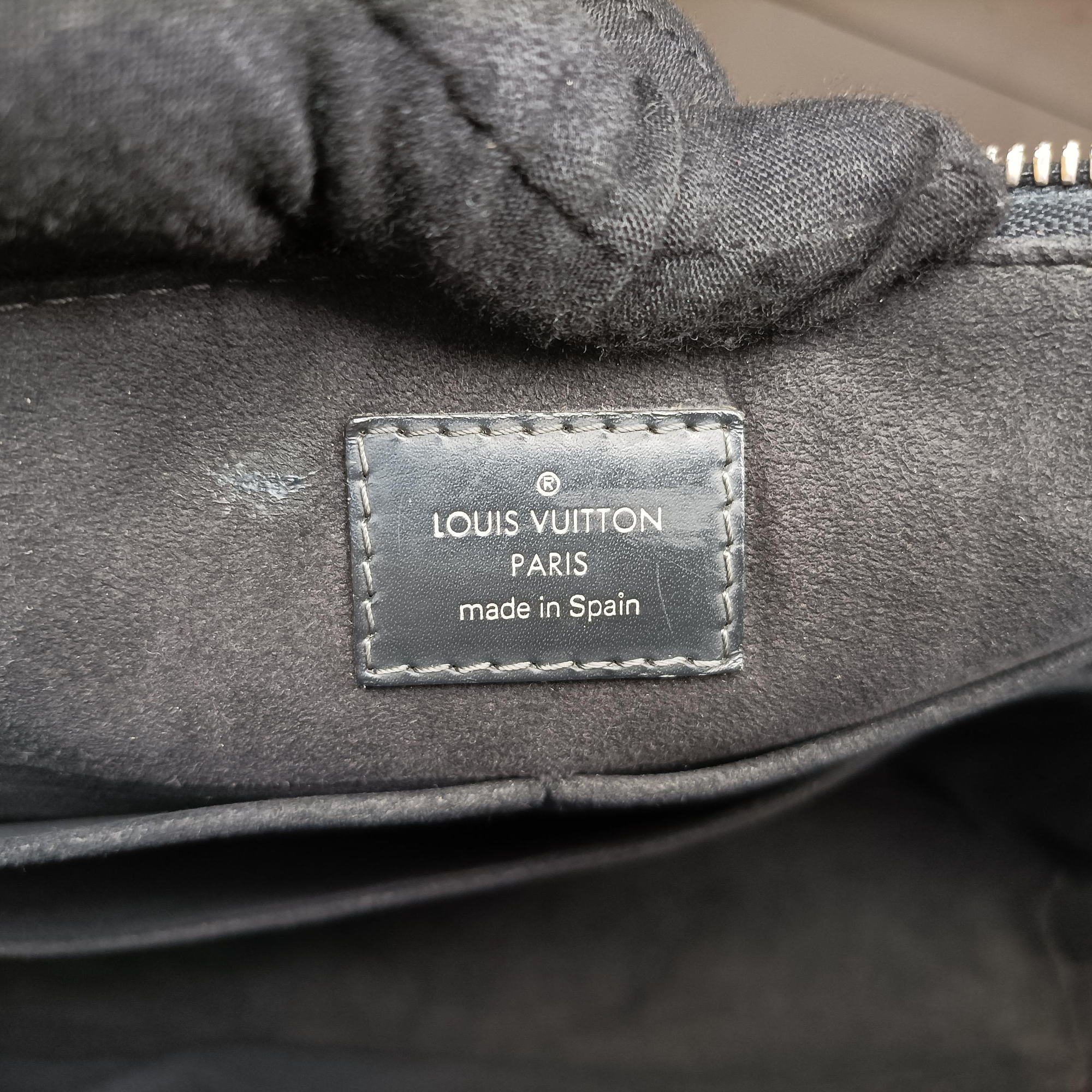 Pre-owned Louis Vuitton Porte-Documents Jour NM Black×Navy Damier Cobalt N48260 handbag | stylenewstar