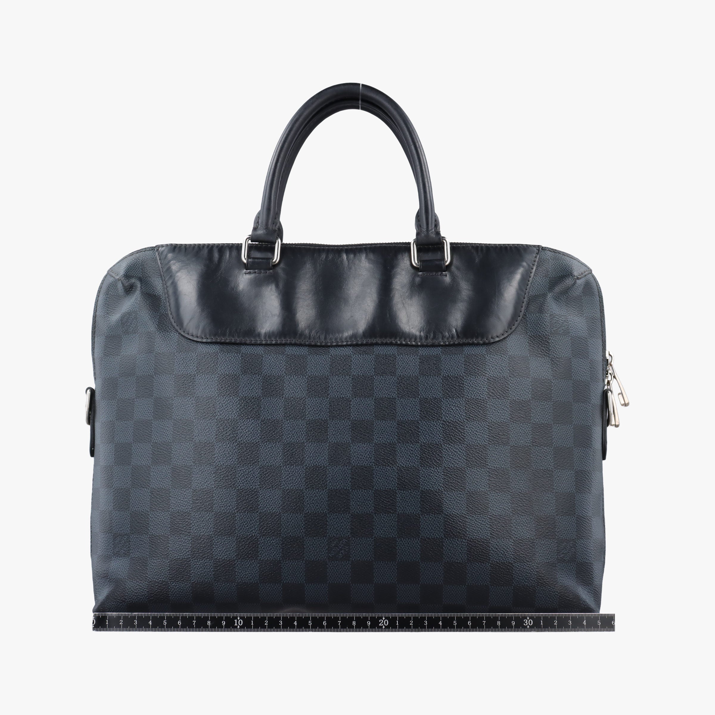 Pre-owned Louis Vuitton Porte-Documents Jour NM Black×Navy Damier Cobalt N48260 handbag | stylenewstar