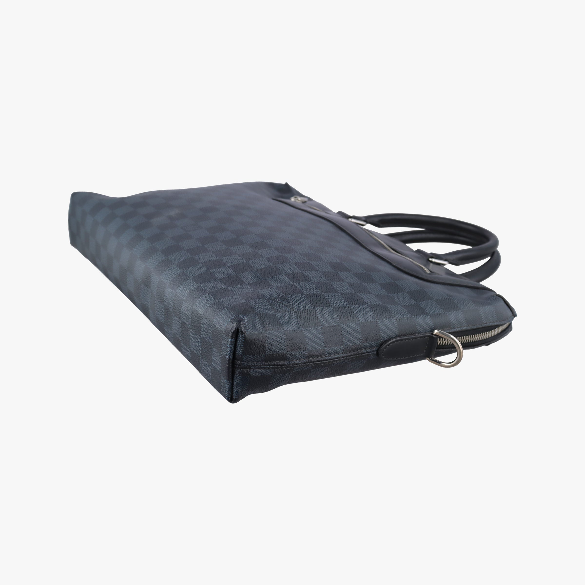 Pre-owned Louis Vuitton Porte-Documents Jour NM Black×Navy Damier Cobalt N48260 handbag | stylenewstar