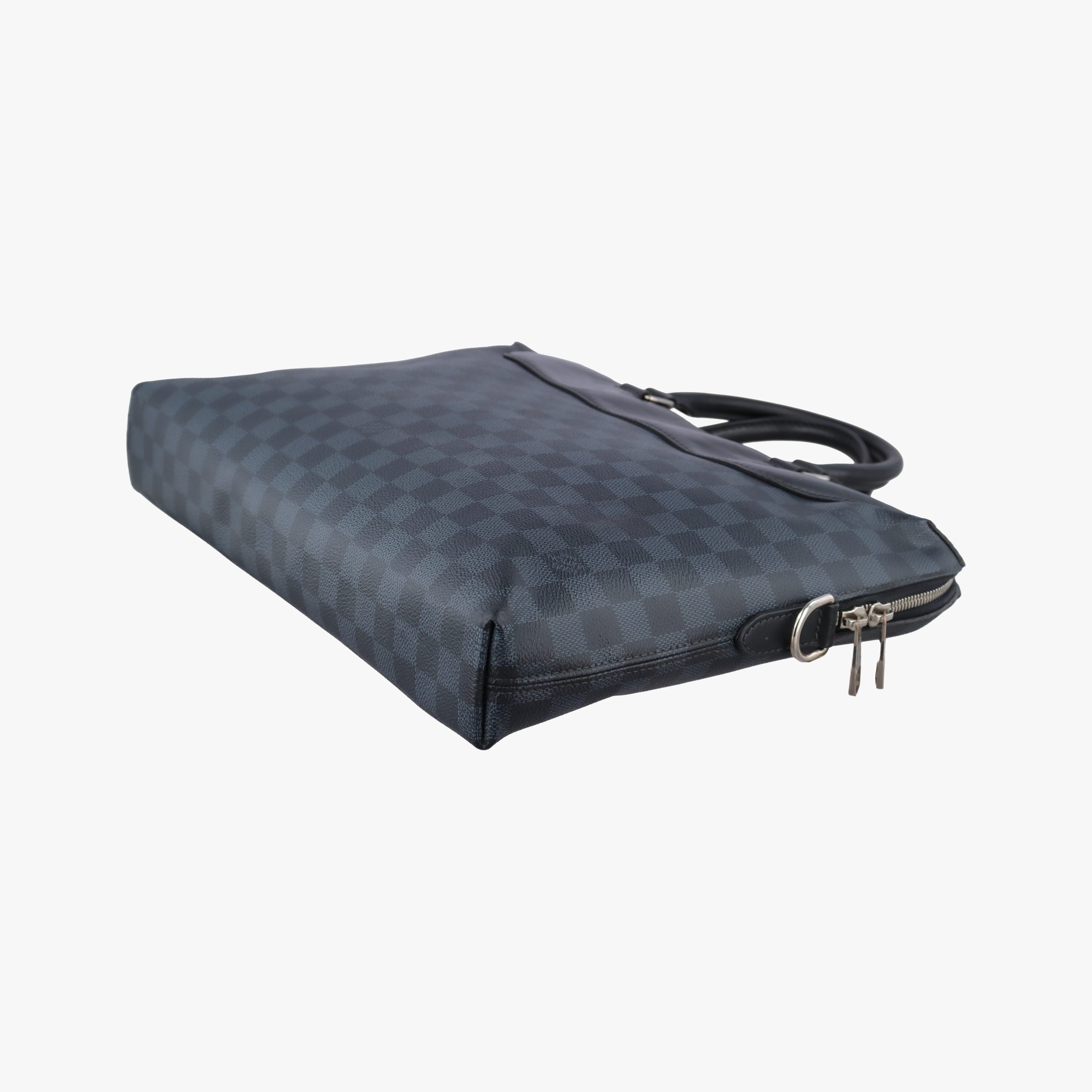 Pre-owned Louis Vuitton Porte-Documents Jour NM Black×Navy Damier Cobalt N48260 handbag | stylenewstar