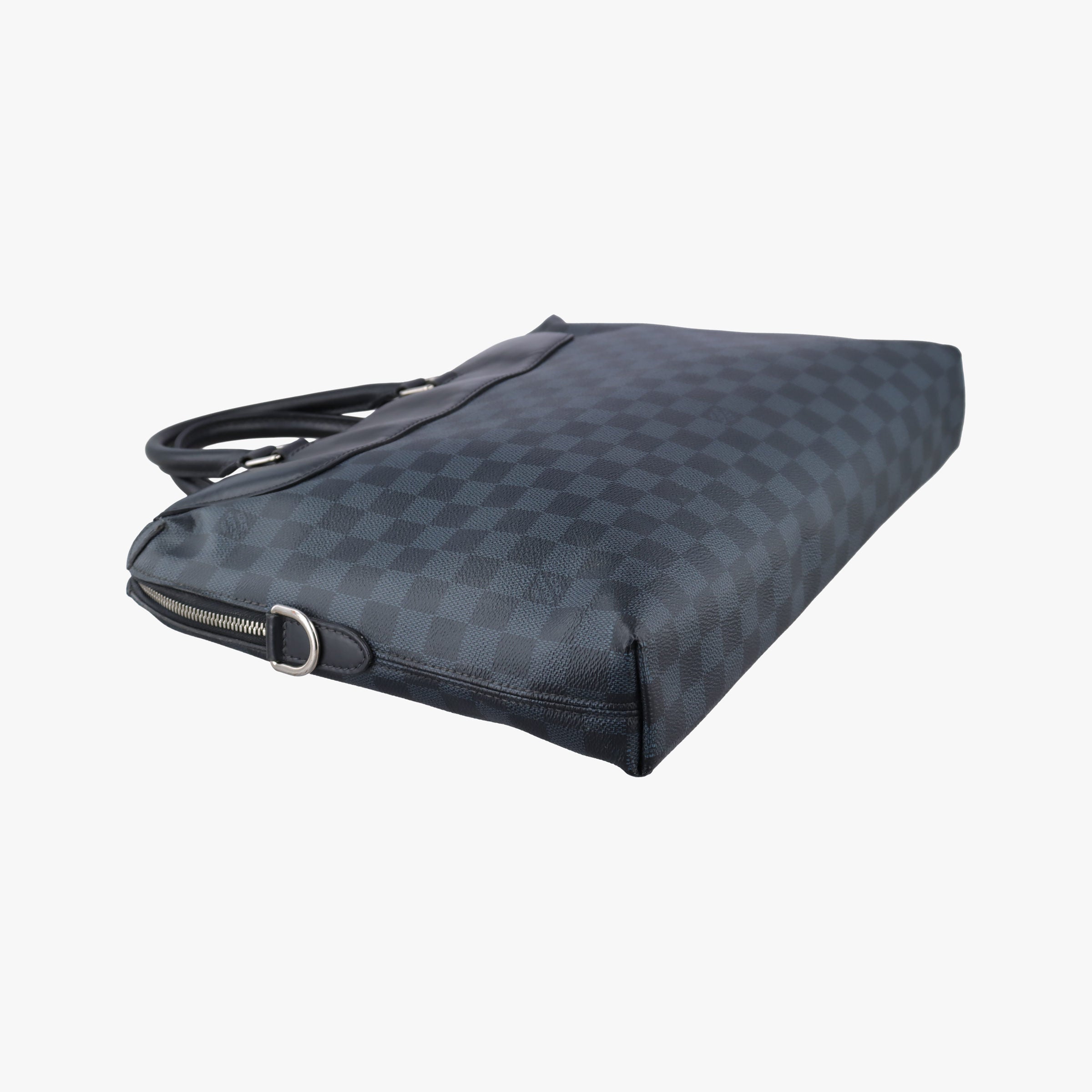 Pre-owned Louis Vuitton Porte-Documents Jour NM Black×Navy Damier Cobalt N48260 handbag | stylenewstar