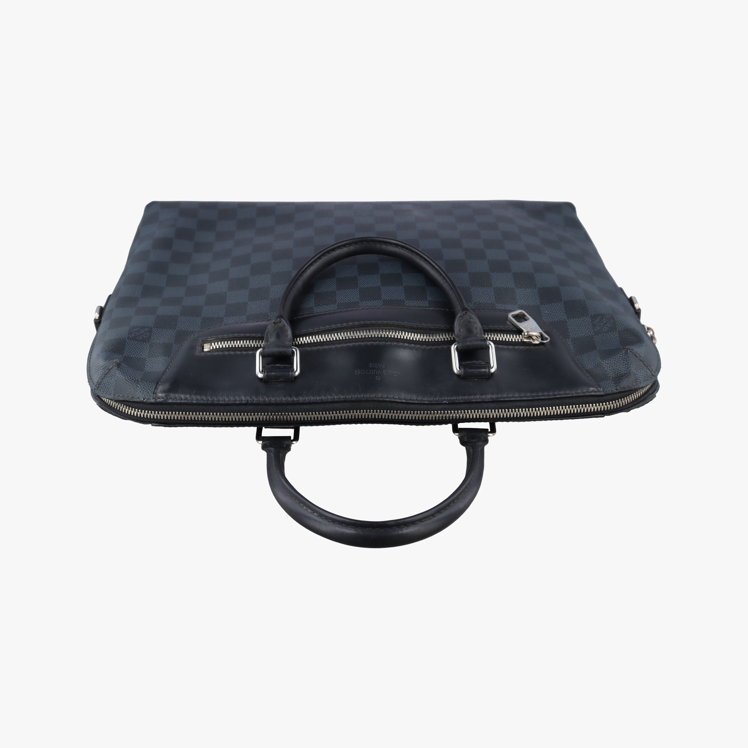 Pre-owned Louis Vuitton Porte-Documents Jour NM Black×Navy Damier Cobalt N48260 handbag | stylenewstar