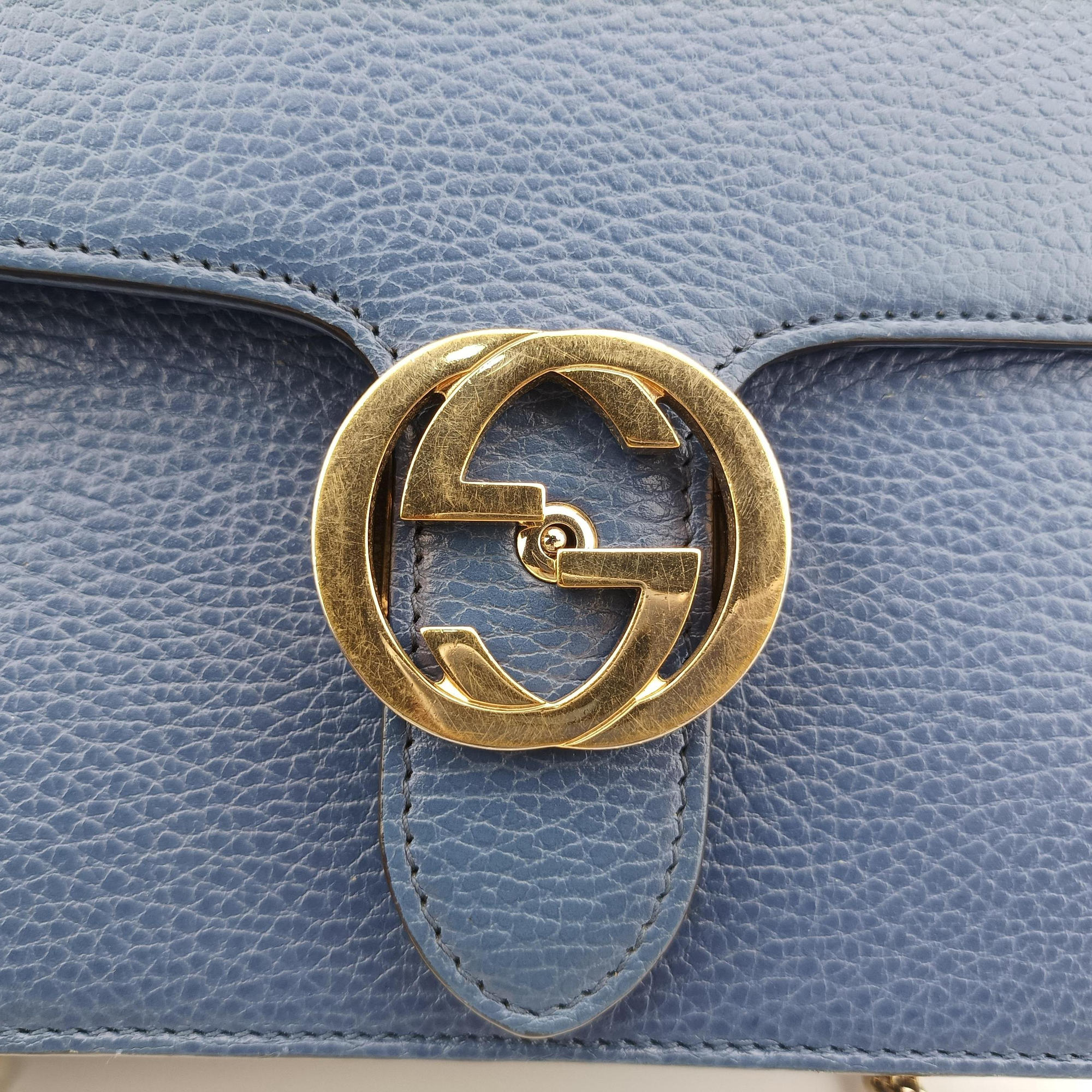 Secondhand Gucci Interlocking G Blue Leather 510304 shoulderbag | stylenewstar