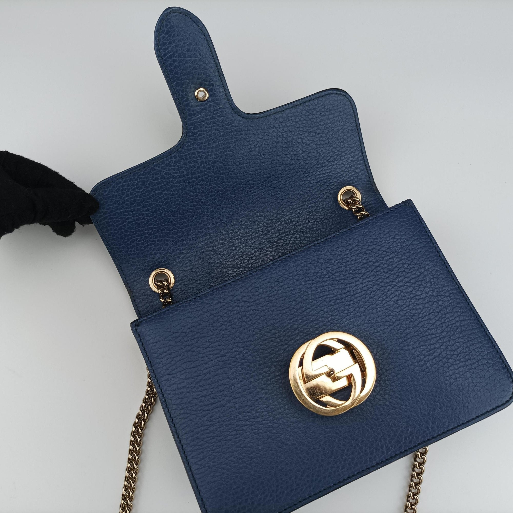 Secondhand Gucci Interlocking G Blue Leather 510304 shoulderbag | stylenewstar