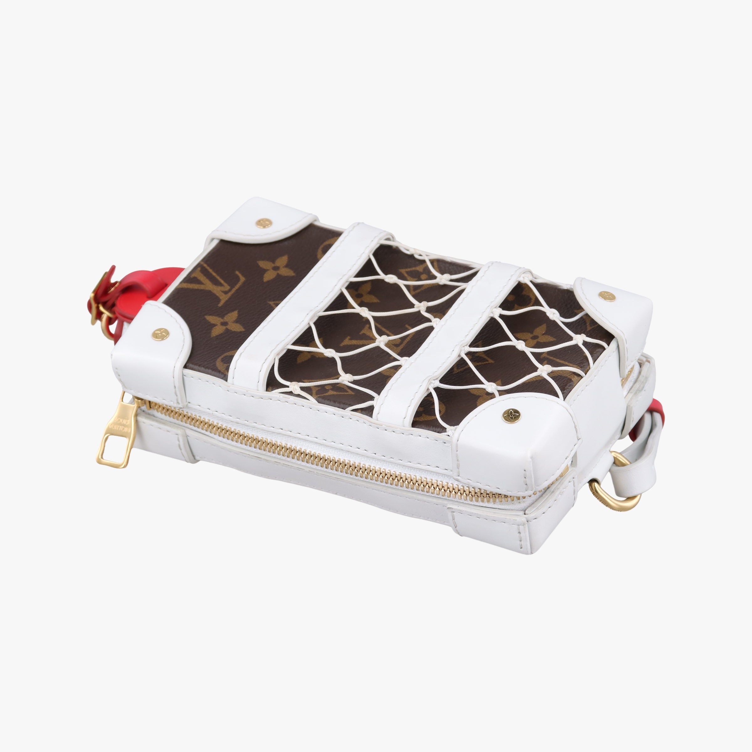 Vintage Louis Vuitton LVxNBA Soft Trunk Phone Box brown×white Monogram Canvas×calf leather M80102 shoulderbag | stylenewstar