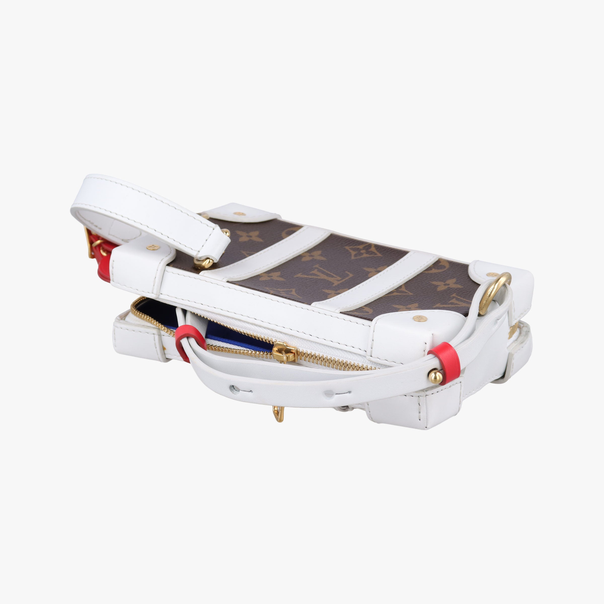 Vintage Louis Vuitton LVxNBA Soft Trunk Phone Box brown×white Monogram Canvas×calf leather M80102 shoulderbag | stylenewstar