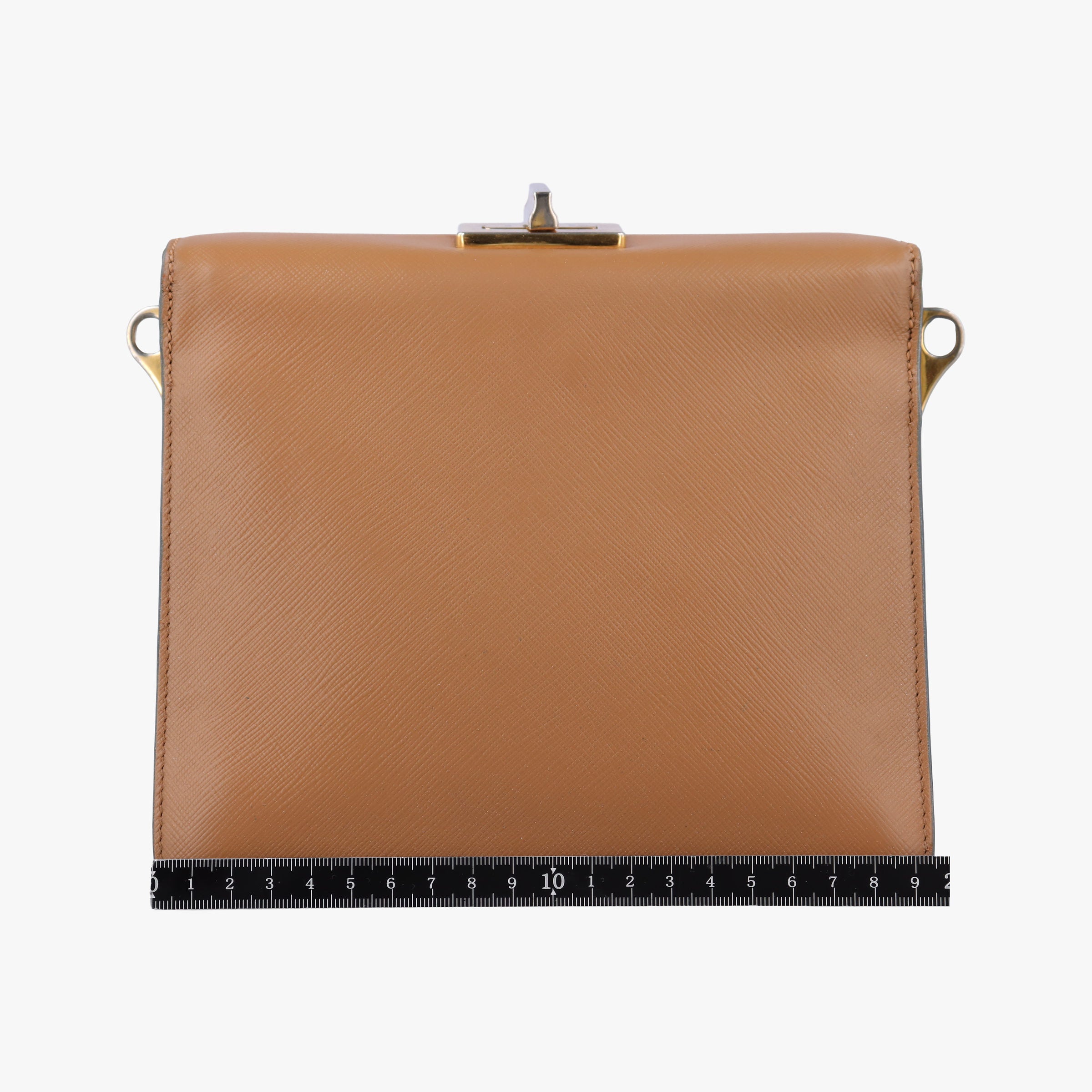 Pre-owned Prada Bicolor Box Brown×White Saffiano Leather  shoulderbag | stylenewstar