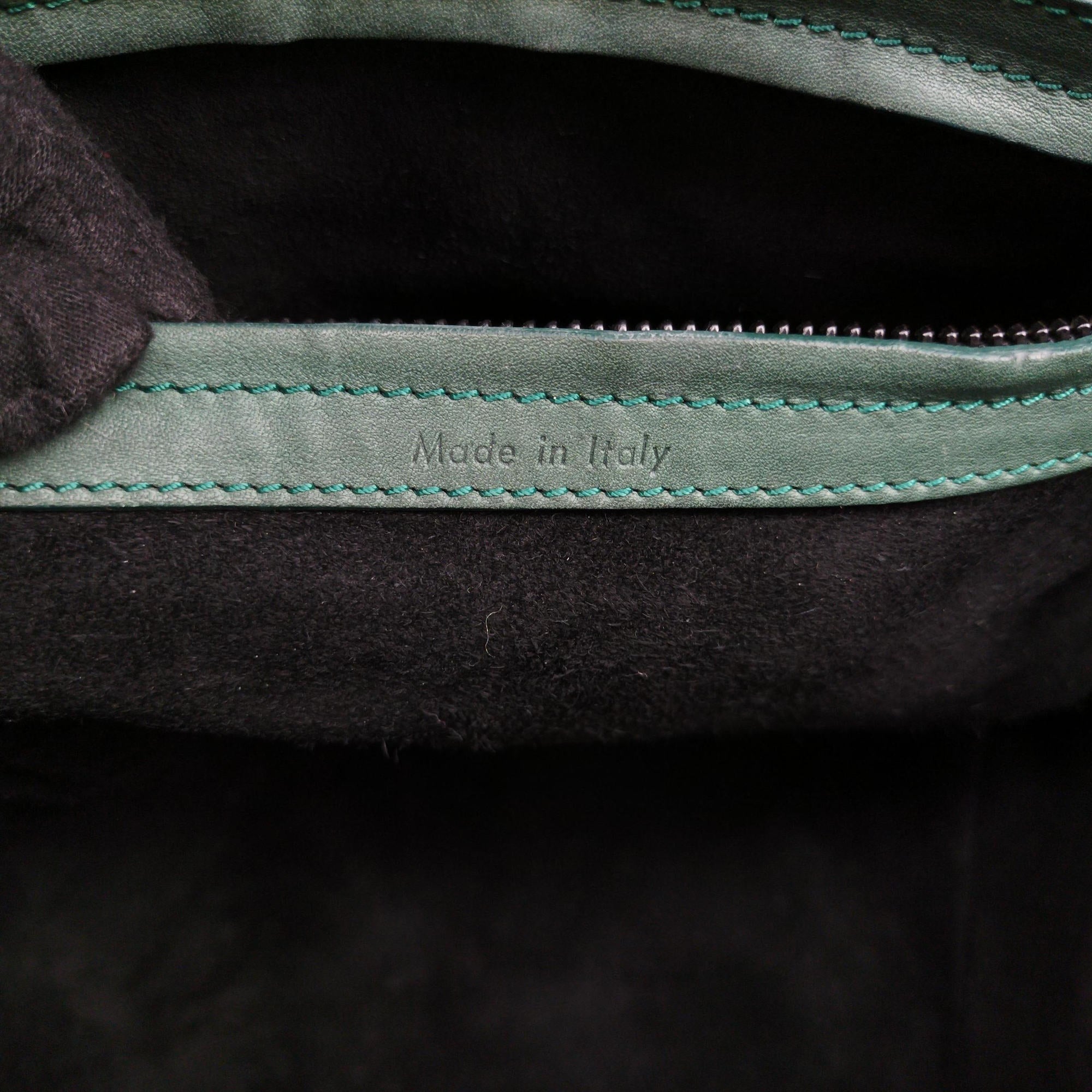 Secondhand Celine Luggage Small Square Phantom Green Leather  handbag | stylenewstar