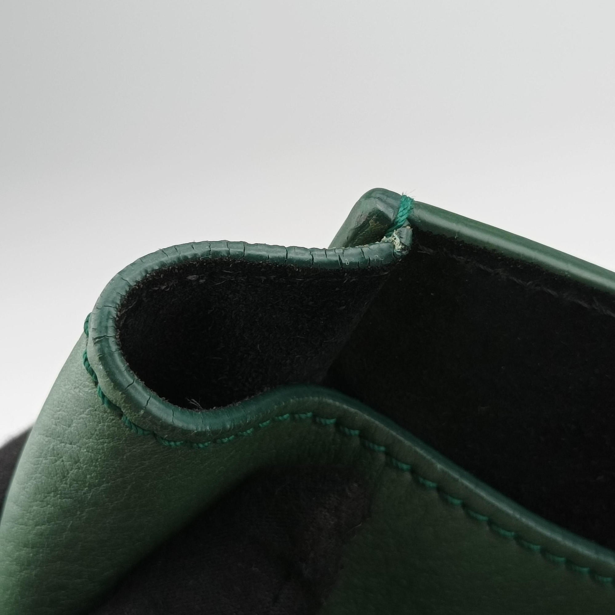 Secondhand Celine Luggage Small Square Phantom Green Leather  handbag | stylenewstar