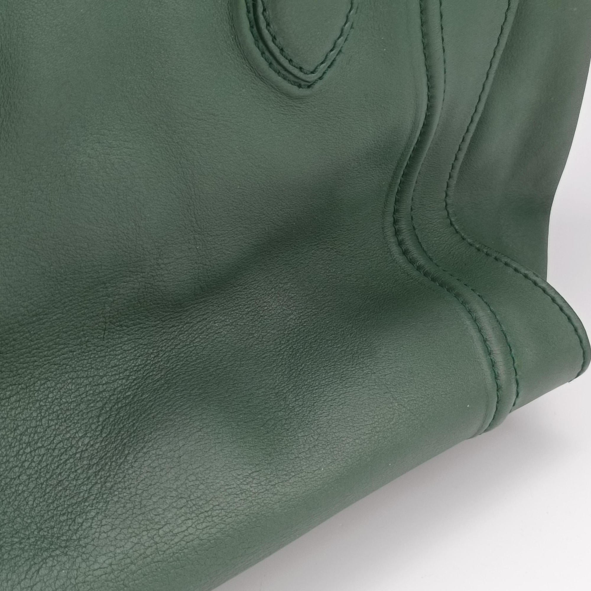 Secondhand Celine Luggage Small Square Phantom Green Leather  handbag | stylenewstar