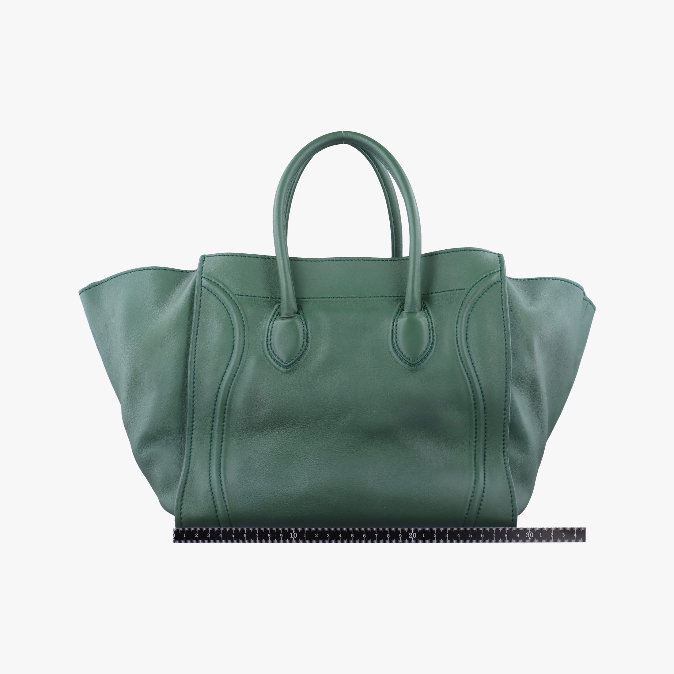 Secondhand Celine Luggage Small Square Phantom Green Leather  handbag | stylenewstar