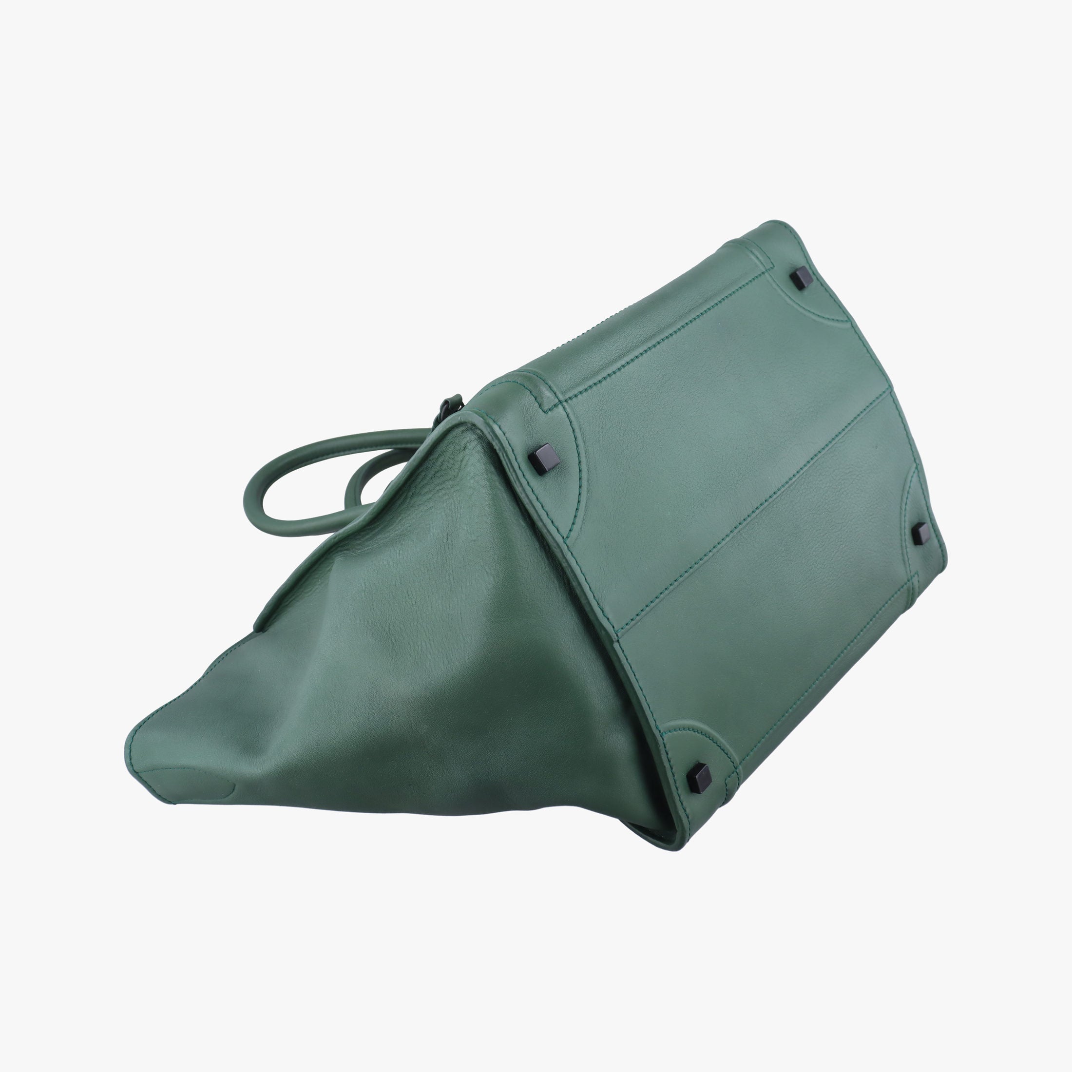Secondhand Celine Luggage Small Square Phantom Green Leather  handbag | stylenewstar