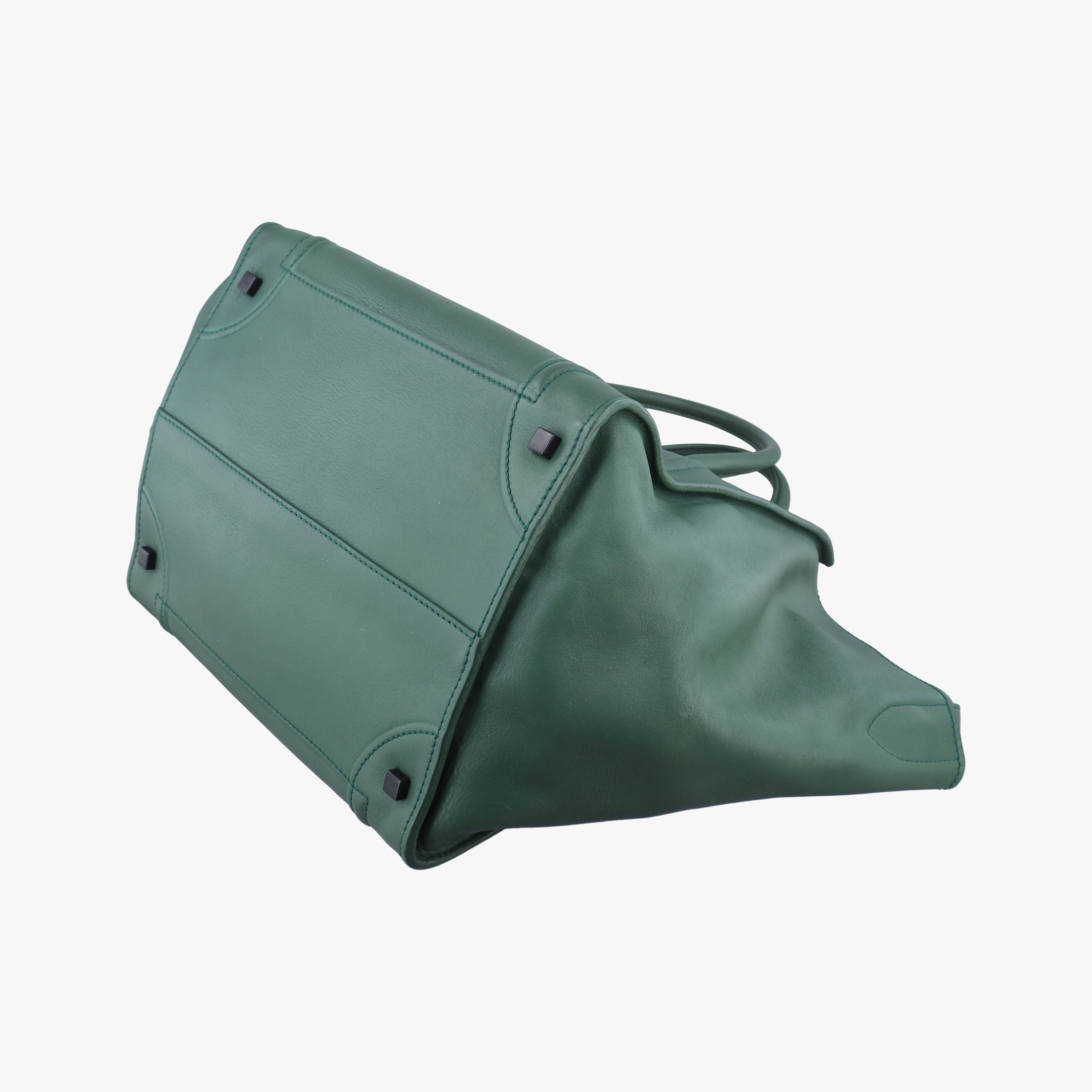 Secondhand Celine Luggage Small Square Phantom Green Leather  handbag | stylenewstar