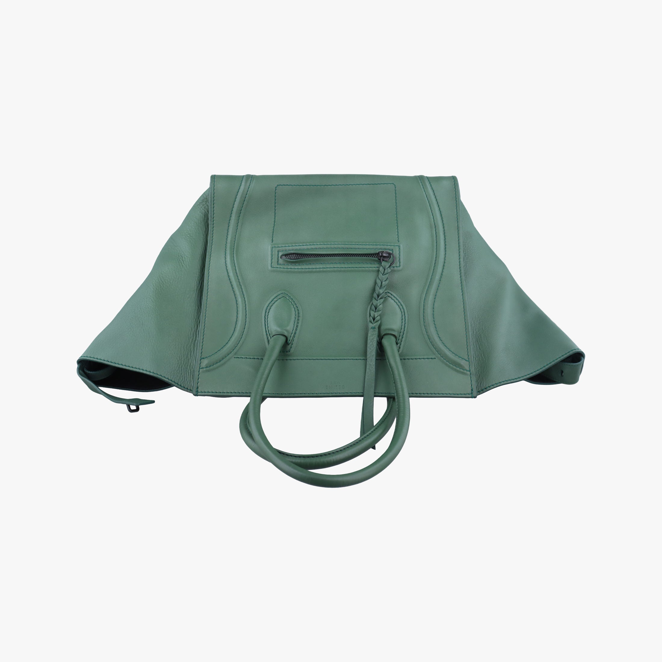 Secondhand Celine Luggage Small Square Phantom Green Leather  handbag | stylenewstar
