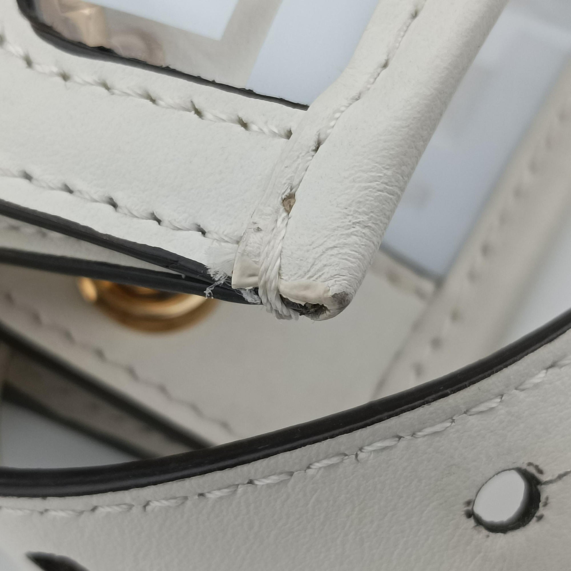 Secondhand Fendi Runaway Shopper White PVC coated canvas×Leather 8BH353 shoulderbag | stylenewstar