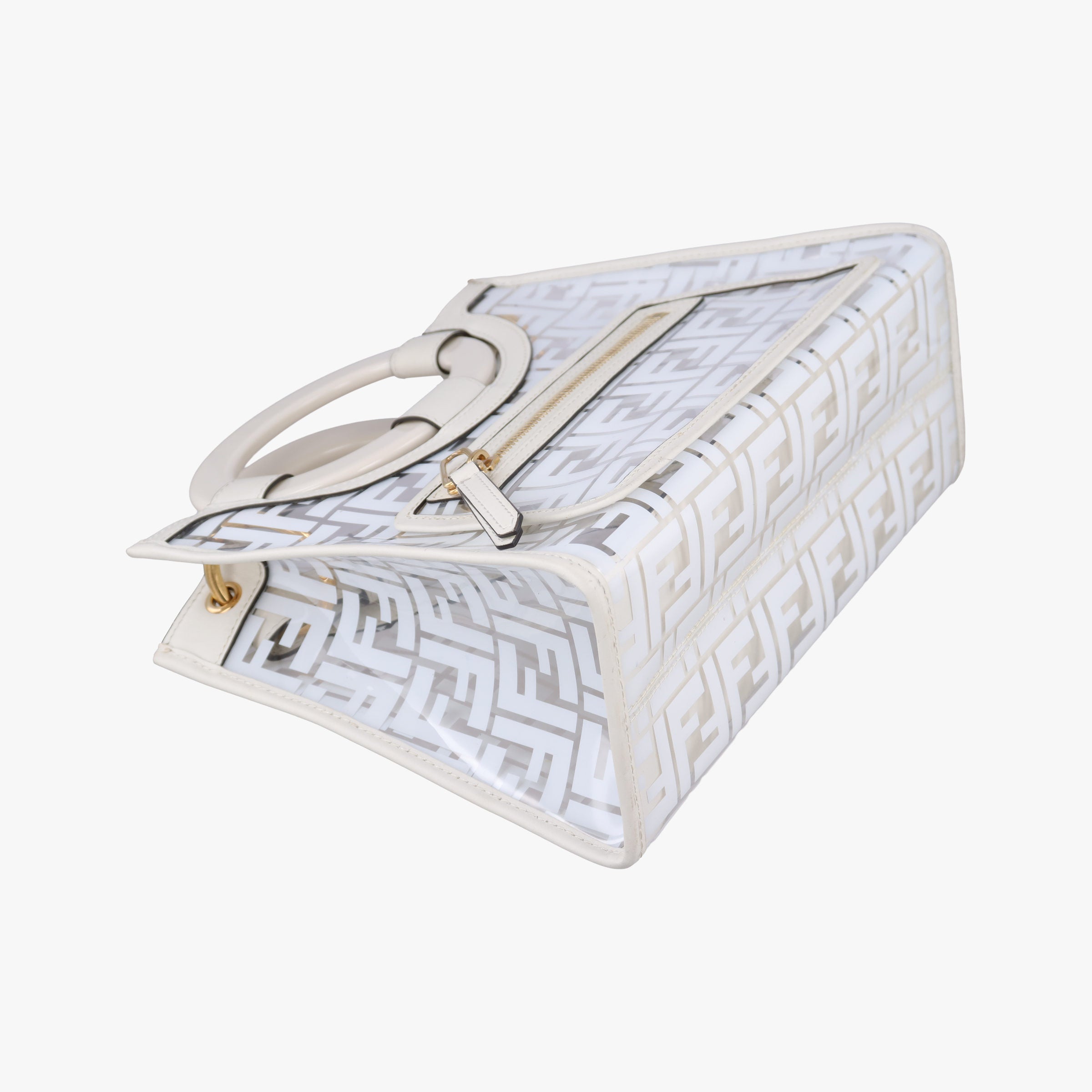 Secondhand Fendi Runaway Shopper White PVC coated canvas×Leather 8BH353 shoulderbag | stylenewstar