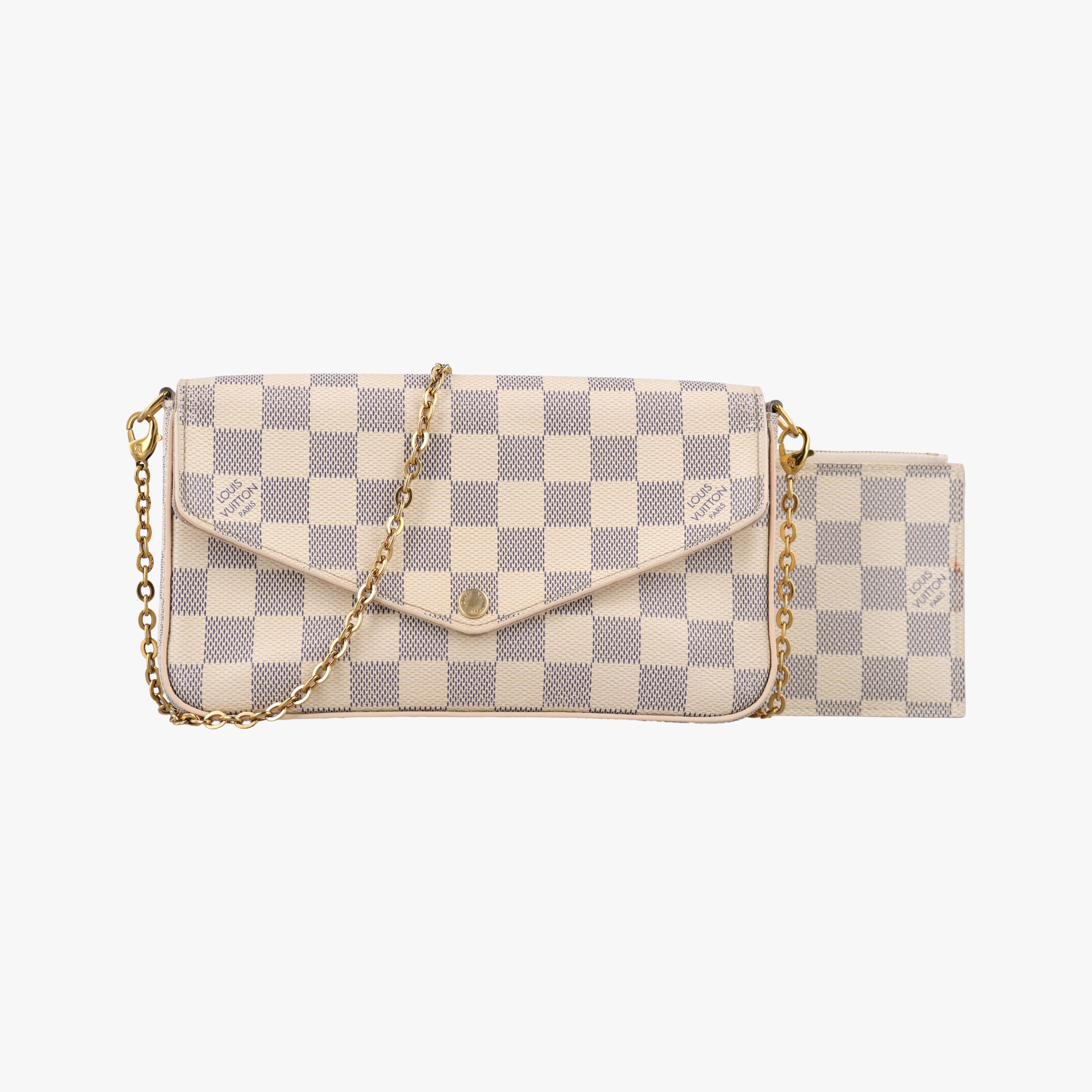 Pre-owned Louis Vuitton Pochette FeLICIE AZUR Damier Canvas N63106 shoulderbag | stylenewstar