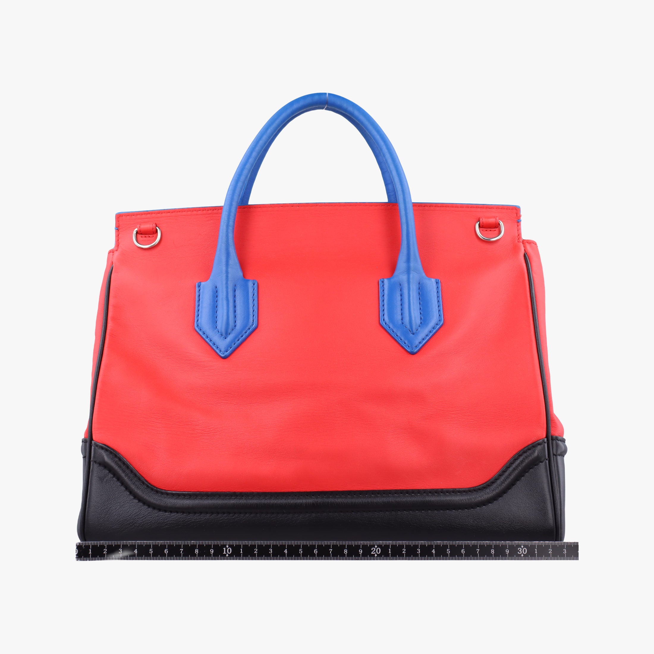 Pre-owned VERSACE Palazzo Empire Red×Black×blue Leather  shoulderbag | stylenewstar